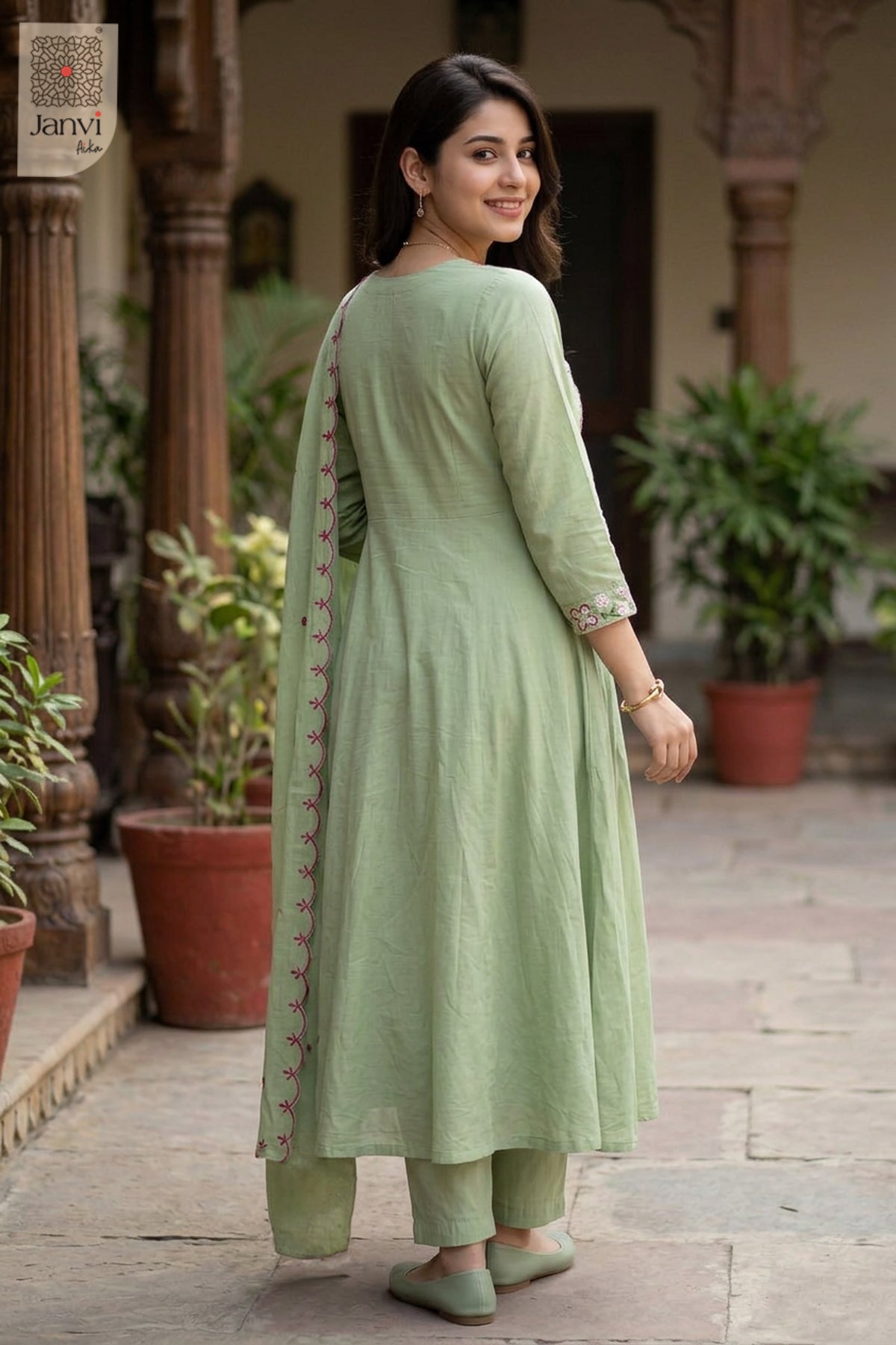 Sage Meadow Rosette Reverie Anarkali