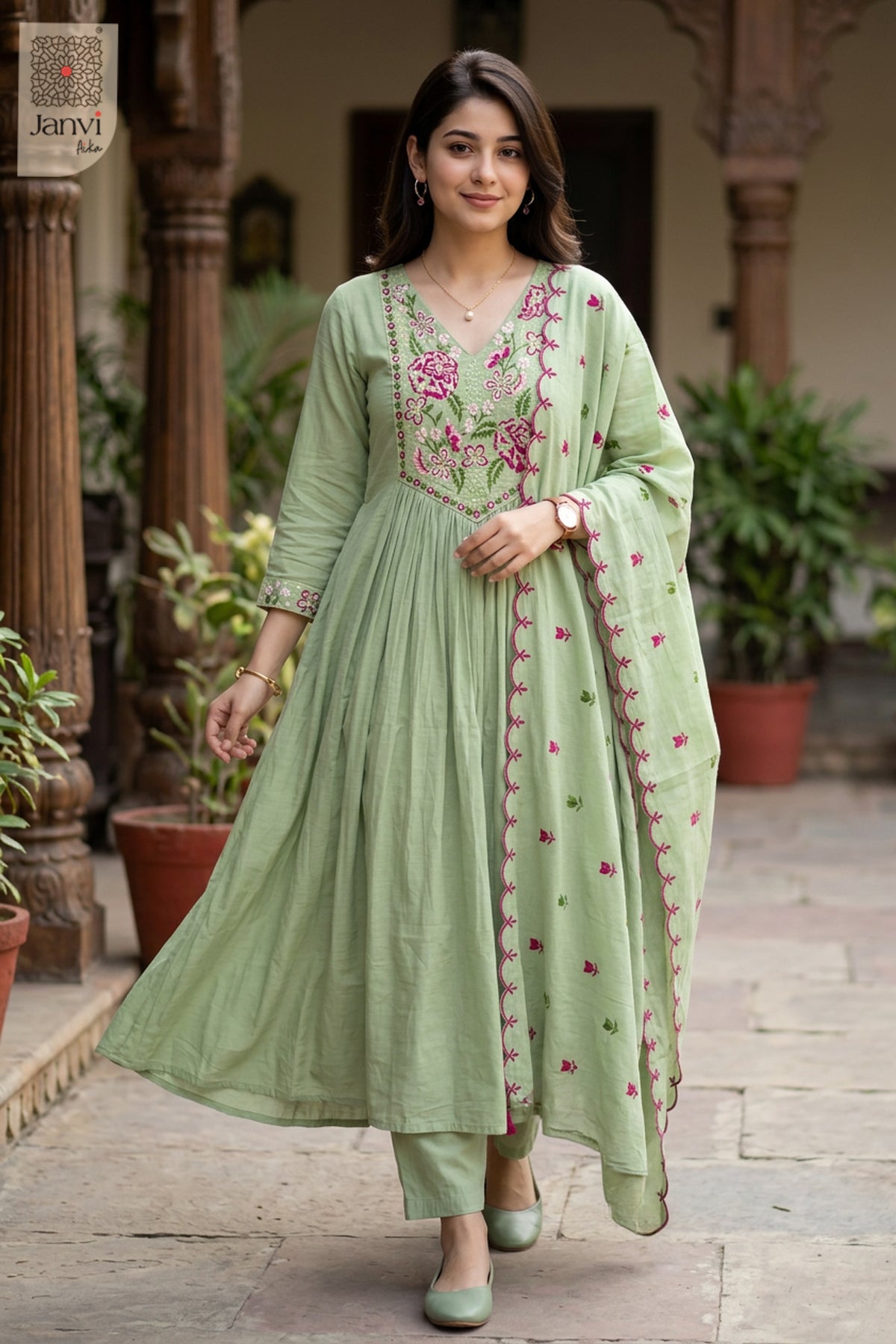 Sage Meadow Rosette Reverie Anarkali