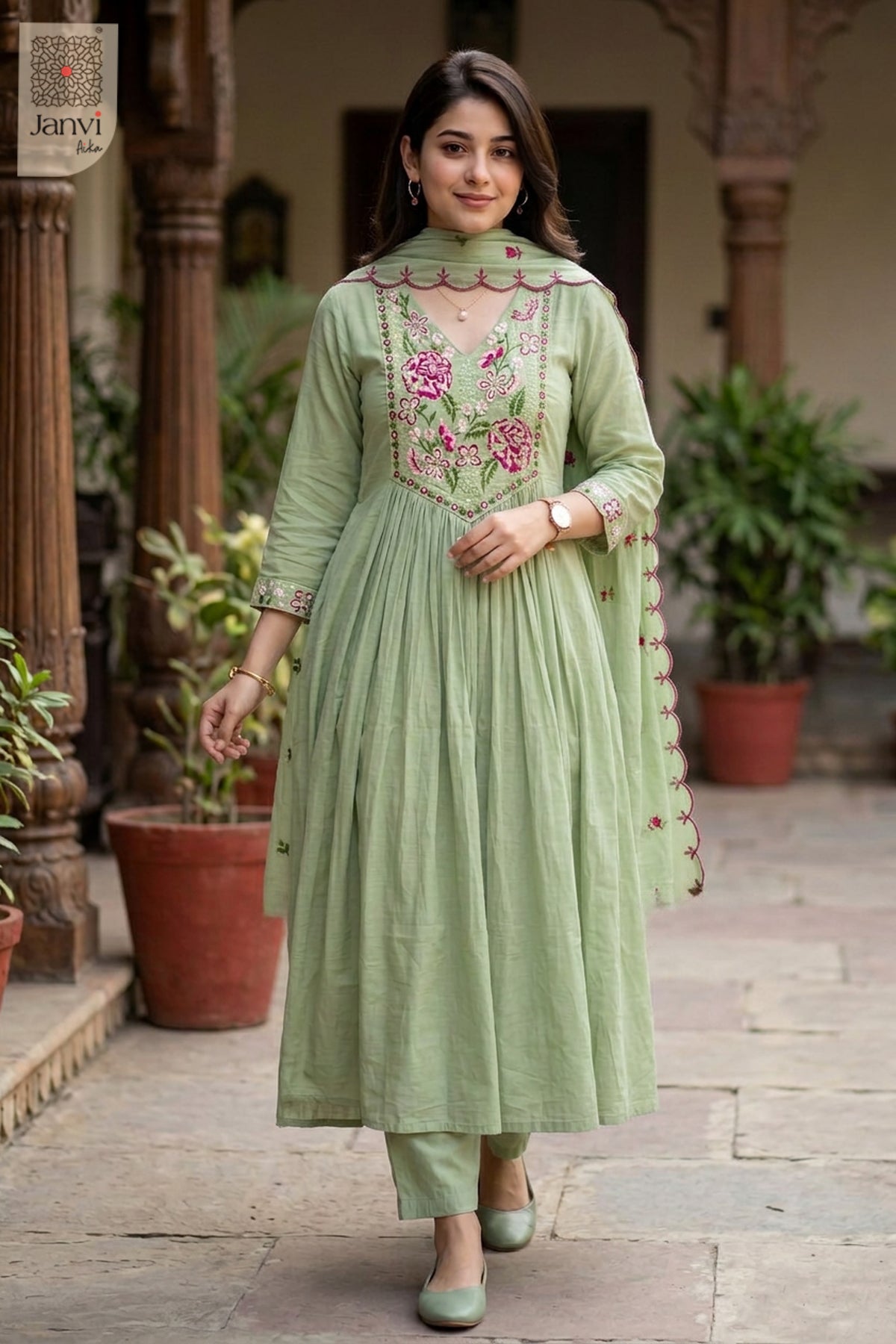 Sage Meadow Rosette Reverie Anarkali