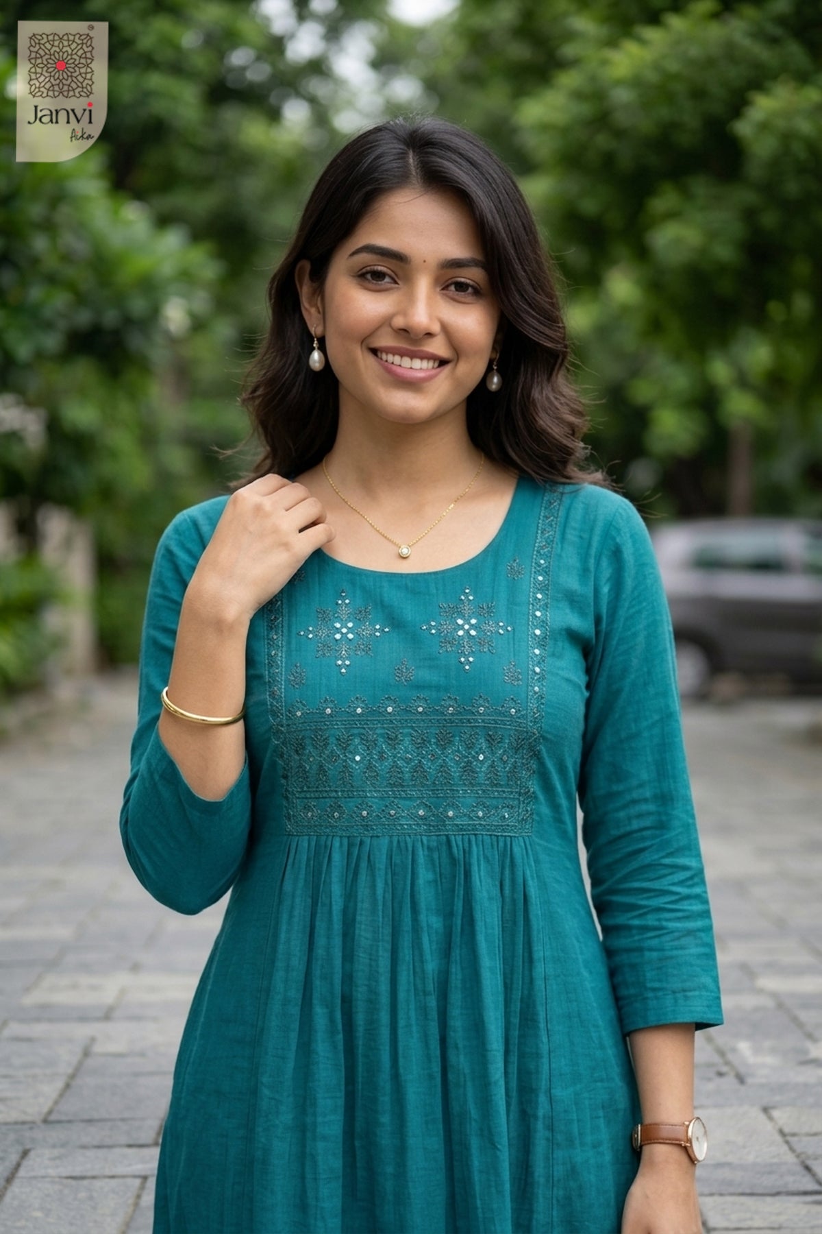 Teal Zaria Top