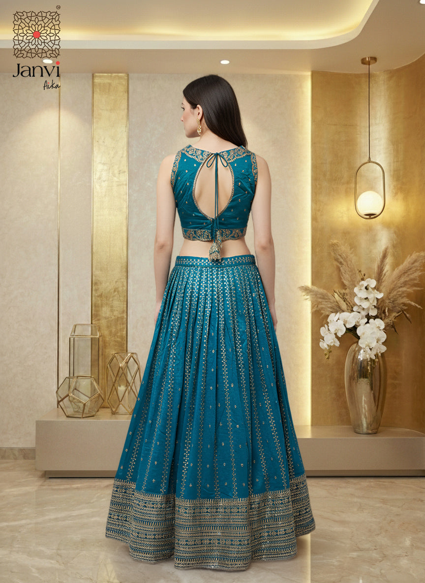 Teal Regal Lehenga Set