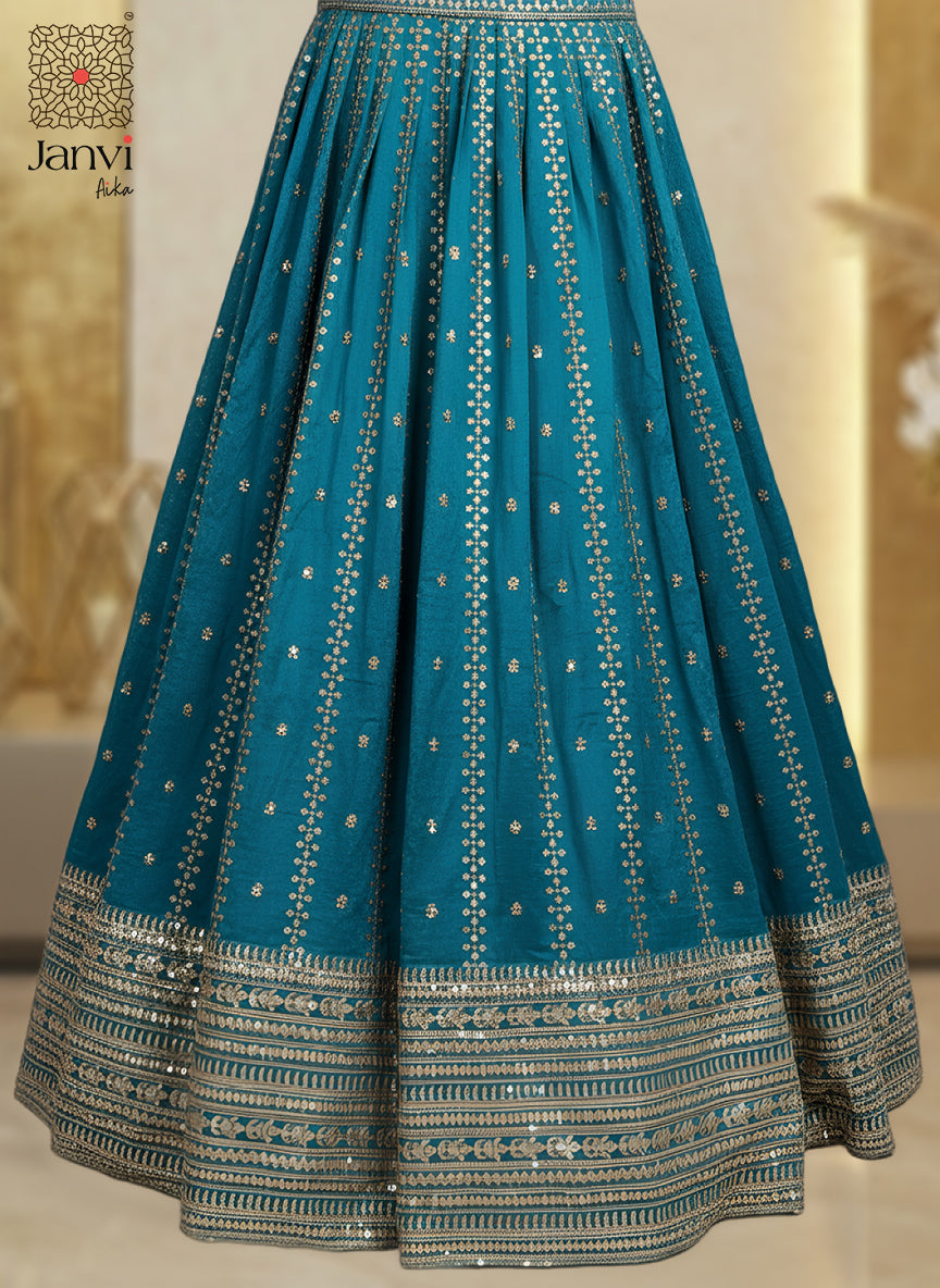 Teal Regal Lehenga Set