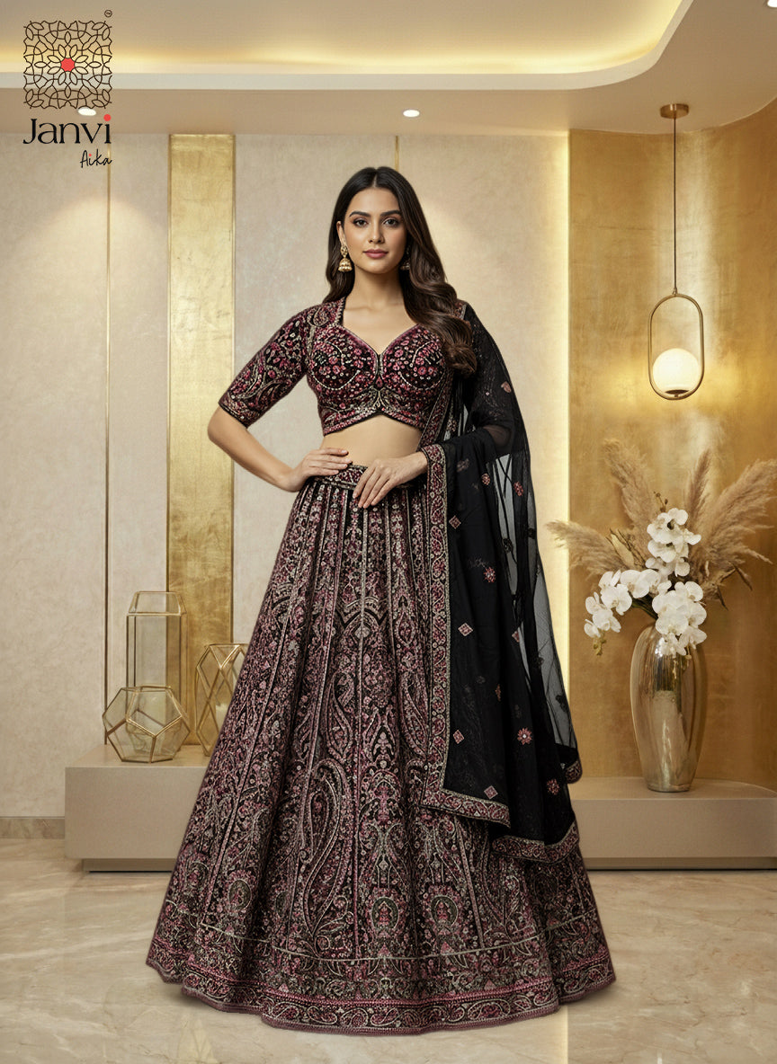 The Black Dahlia Lehenga Set