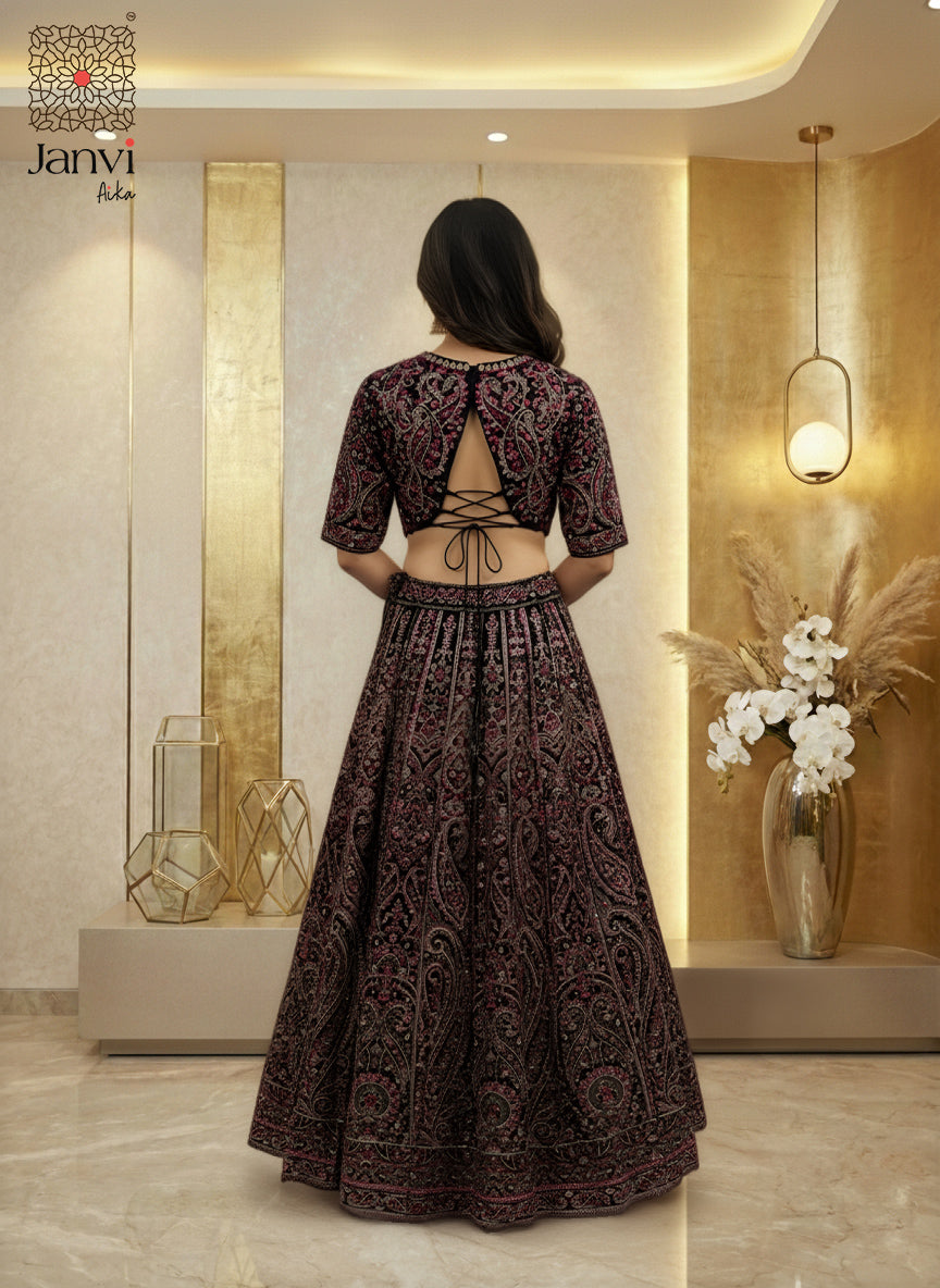 The Black Dahlia Lehenga Set