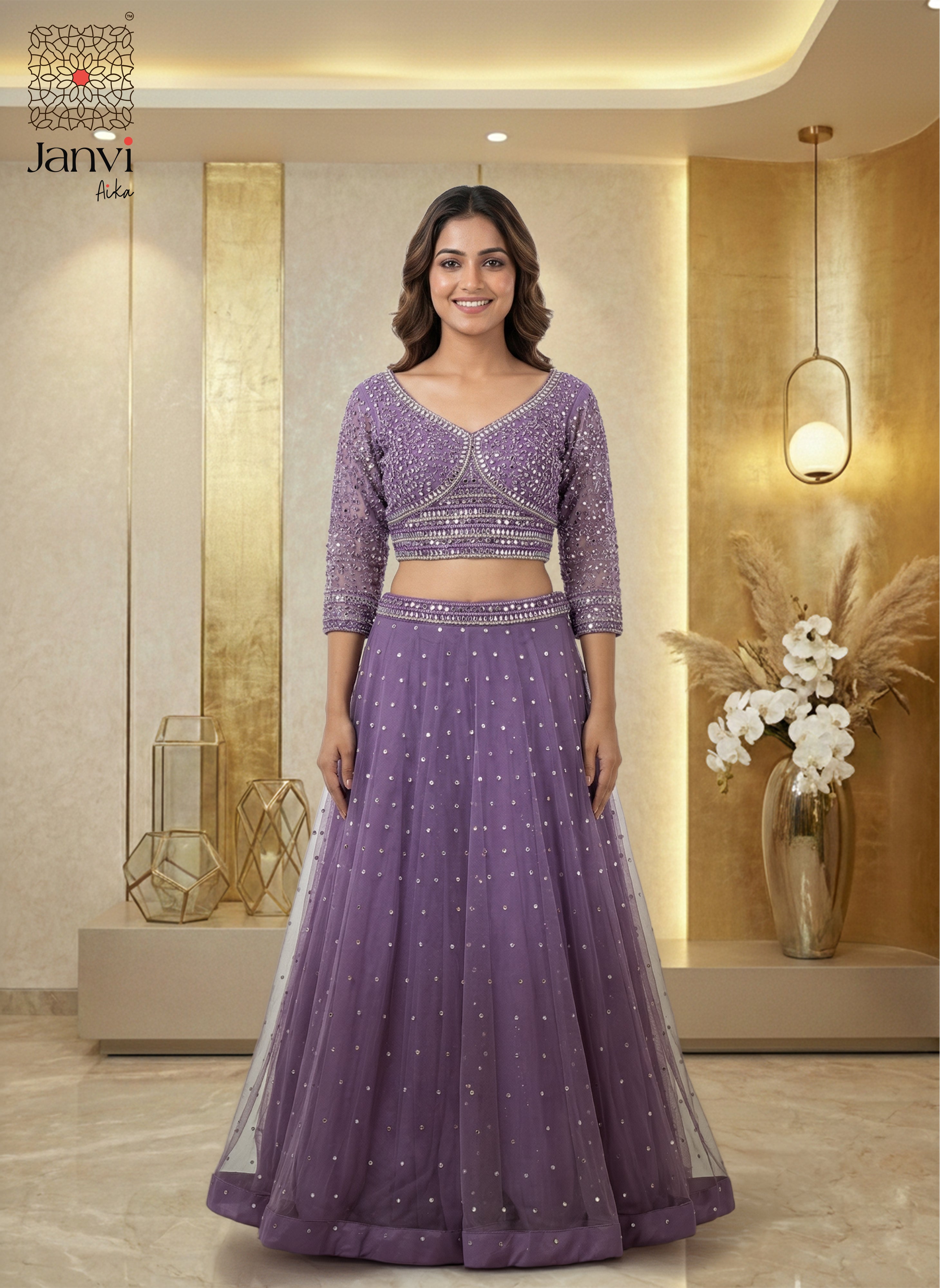 Violet Twirl Lehenga Set