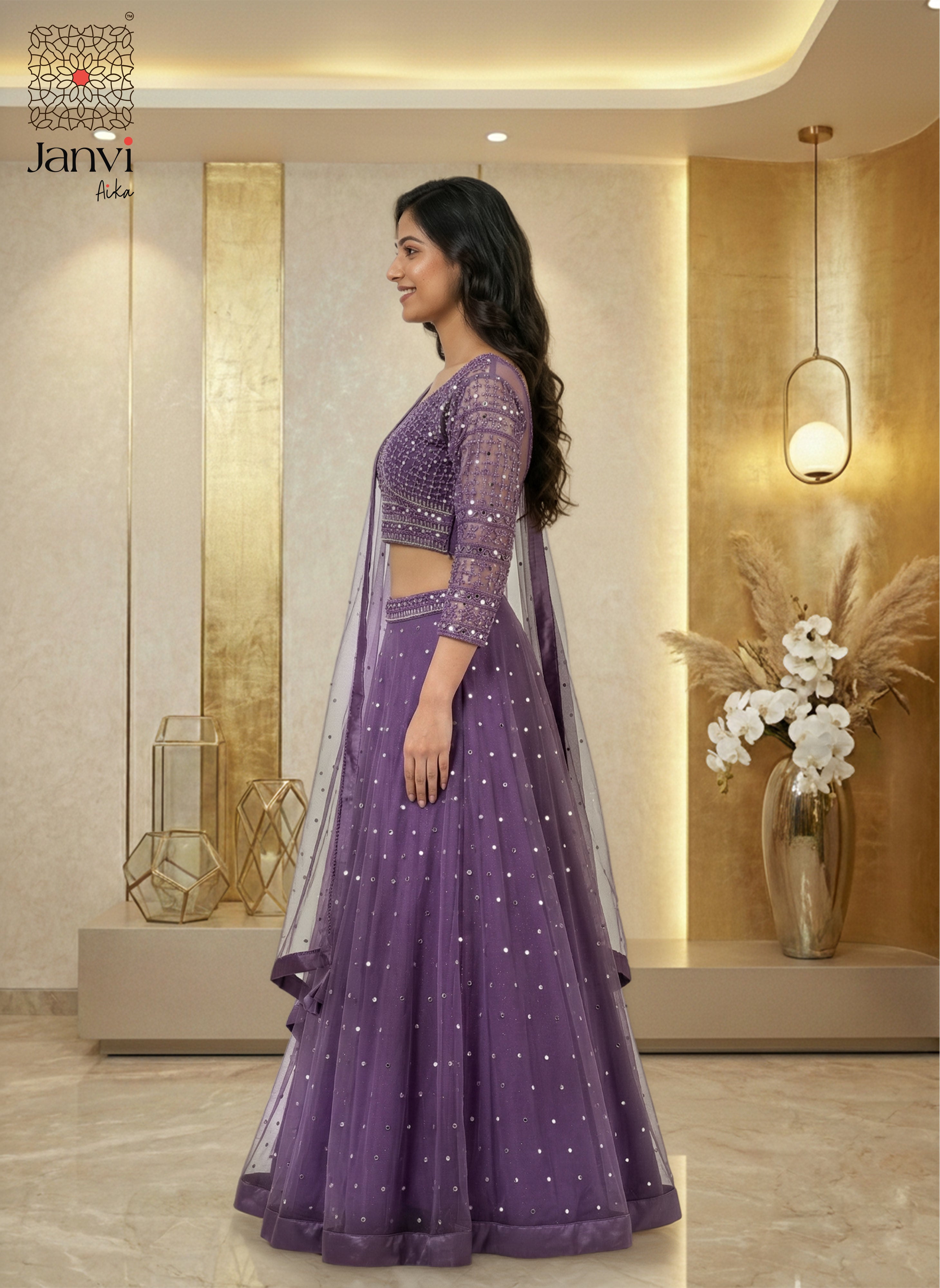 Violet Twirl Lehenga Set