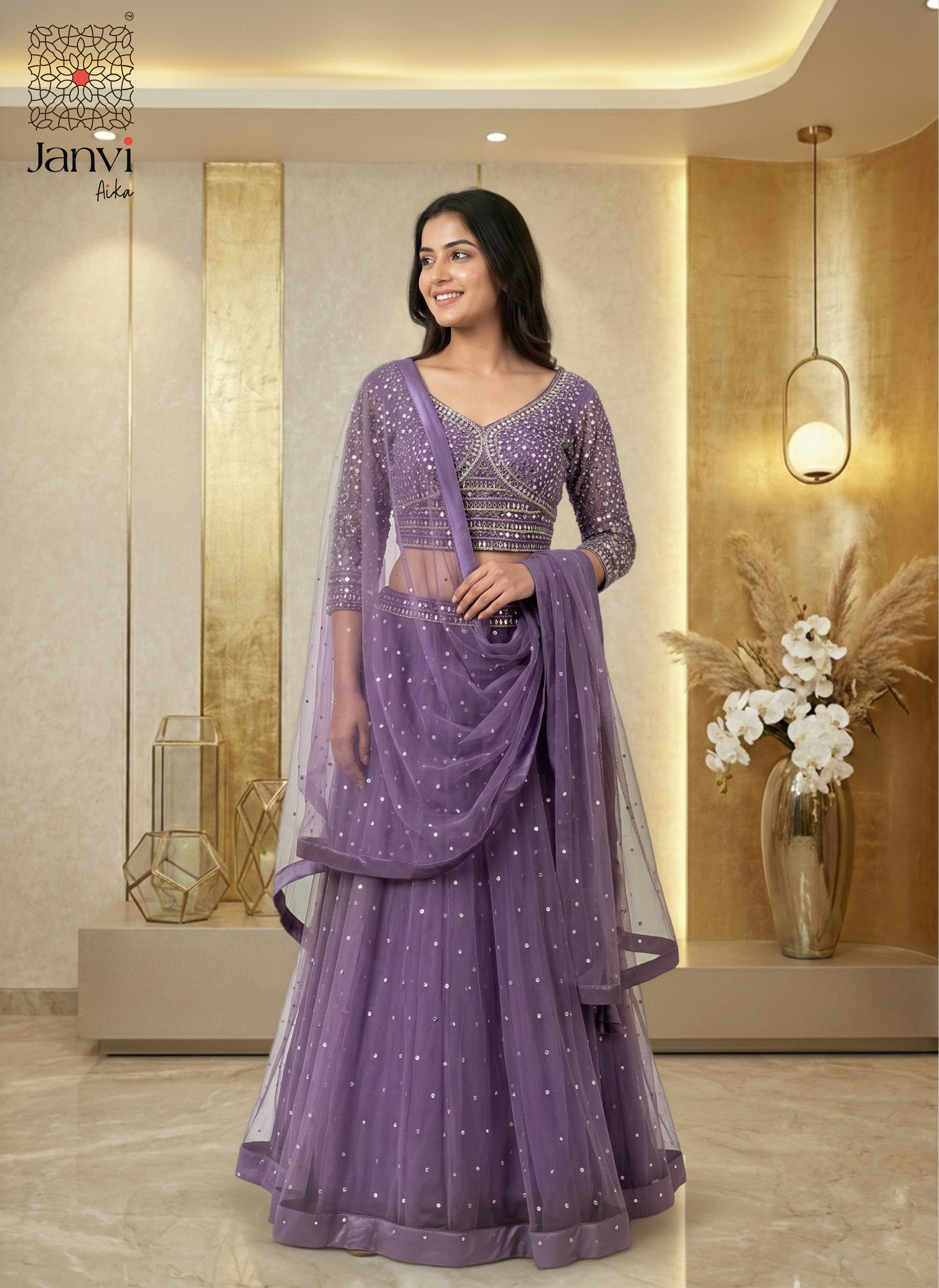 Violet Twirl Lehenga Set
