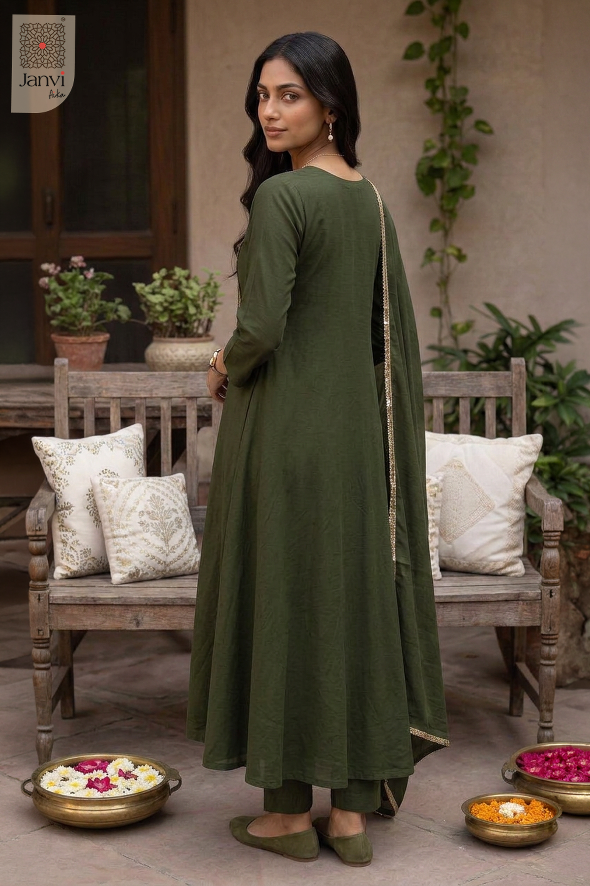 Verdure Floral Yoke U Neck Anarkali