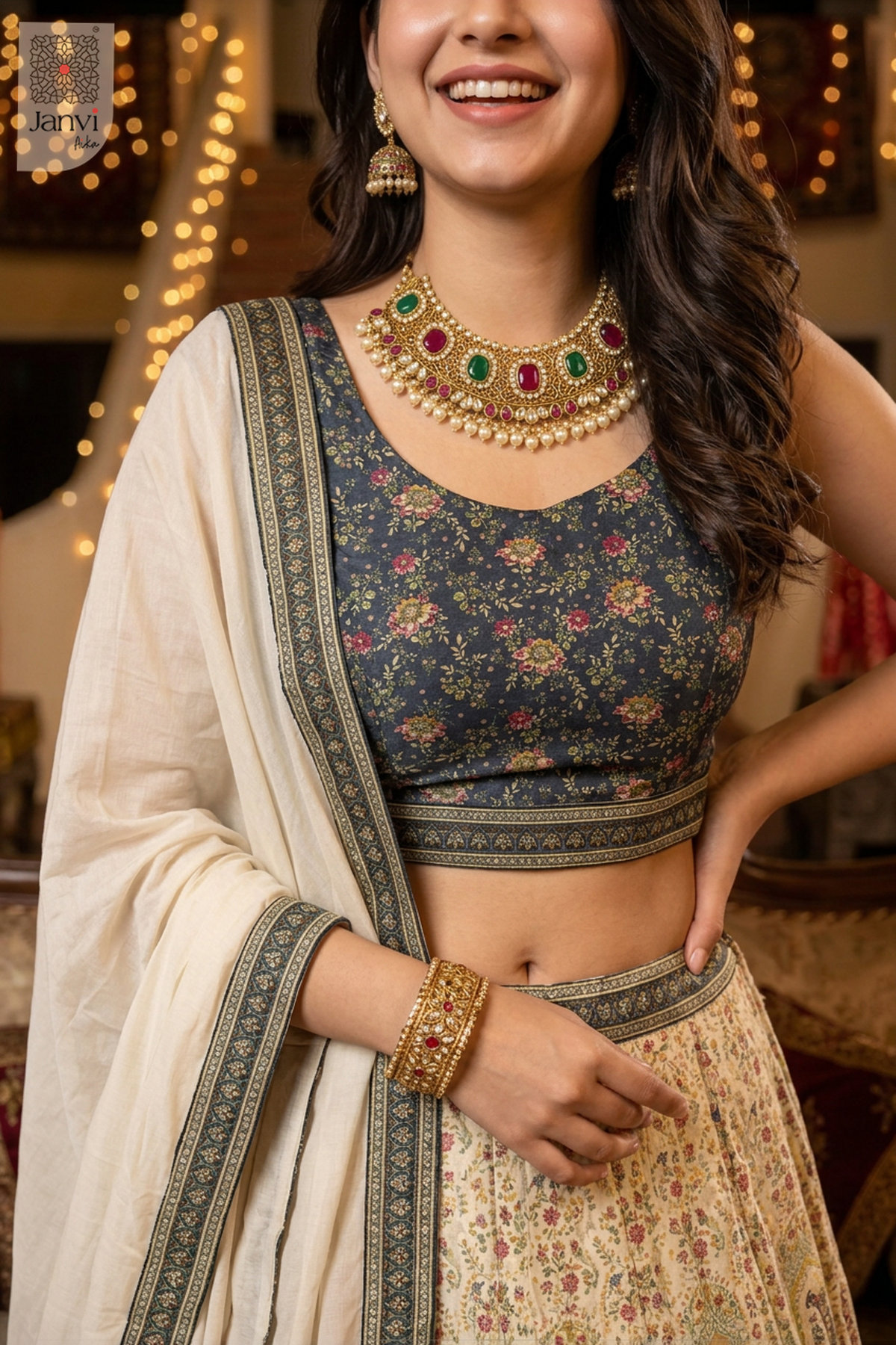 Vintage Floral Lehenga