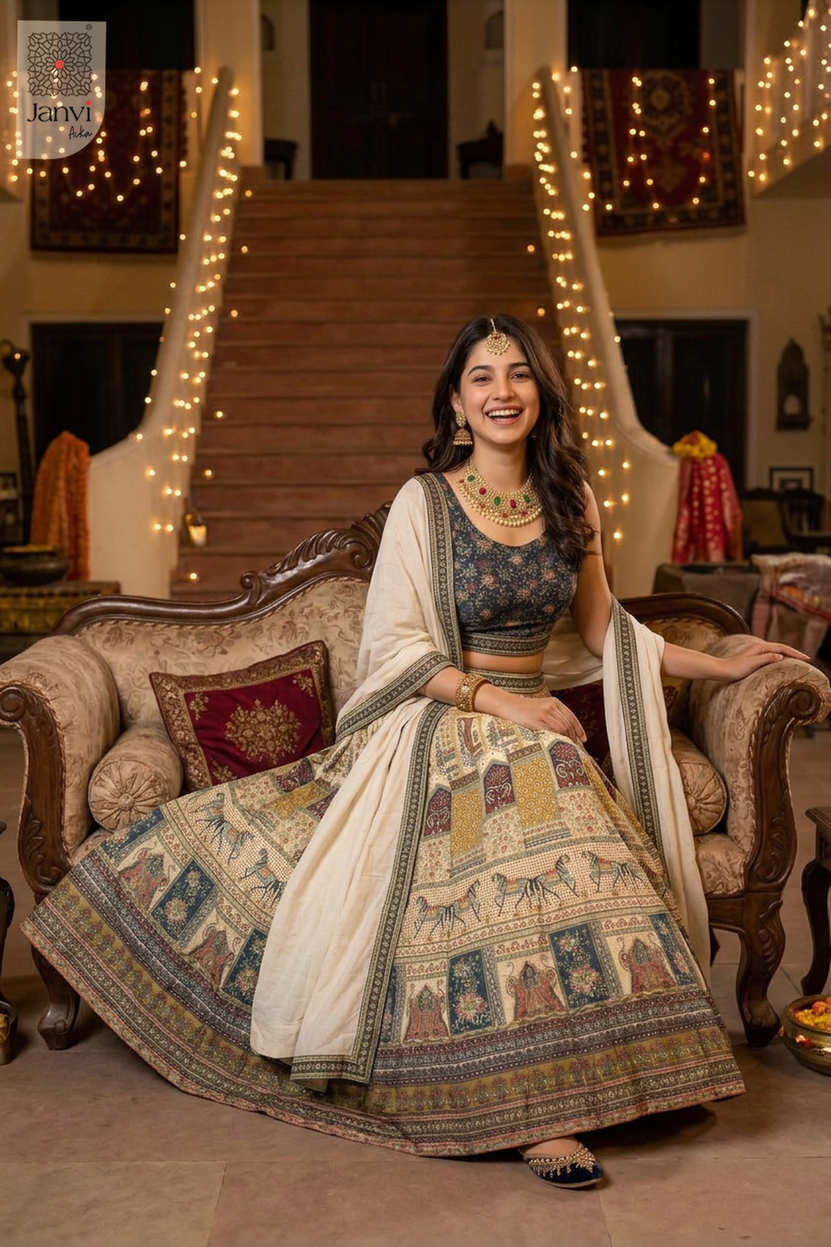 Vintage Floral Lehenga