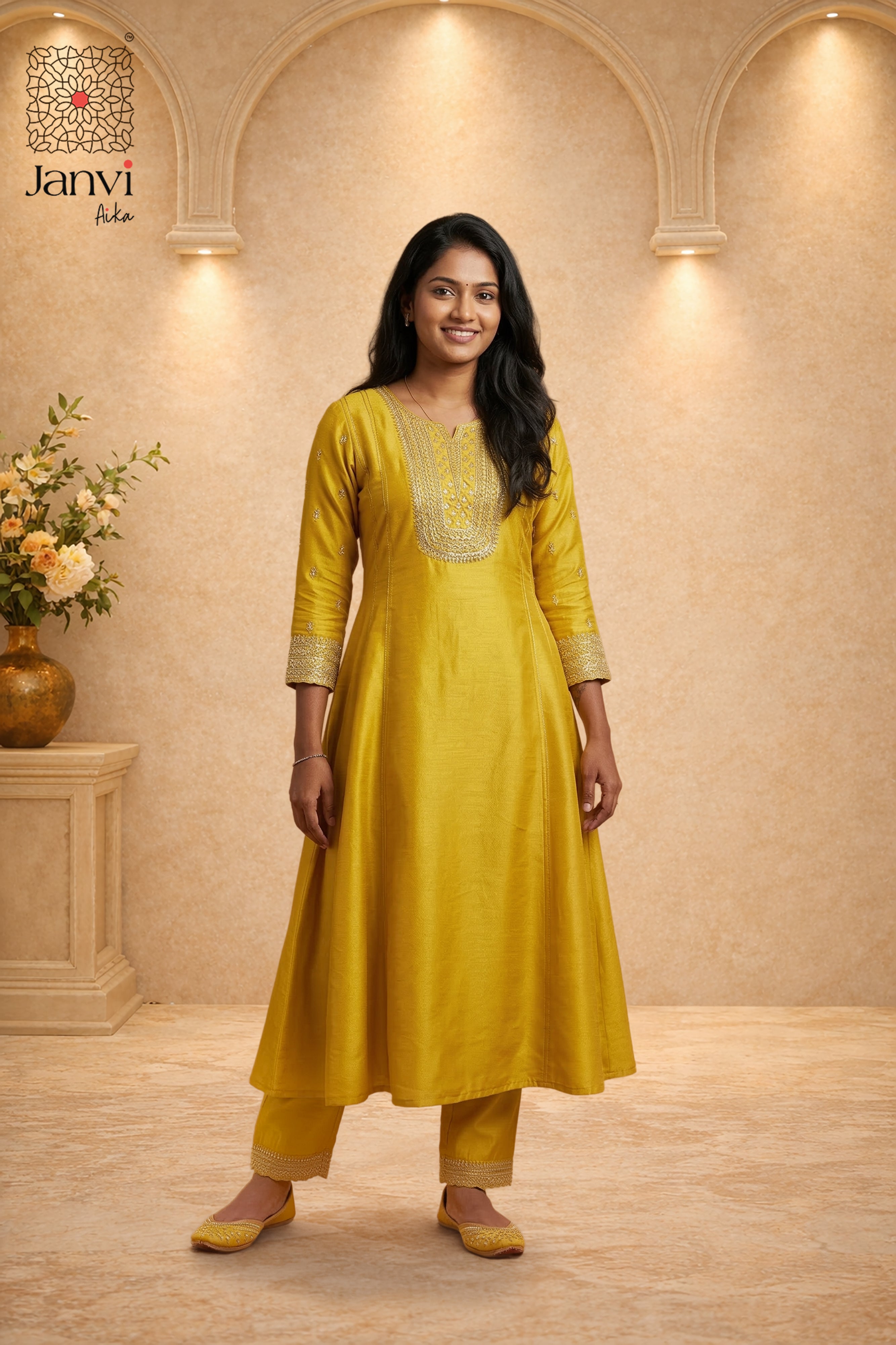 Yellow Yashna Anarkali Dress