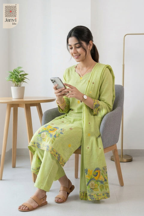 Spring Lime Floral Set