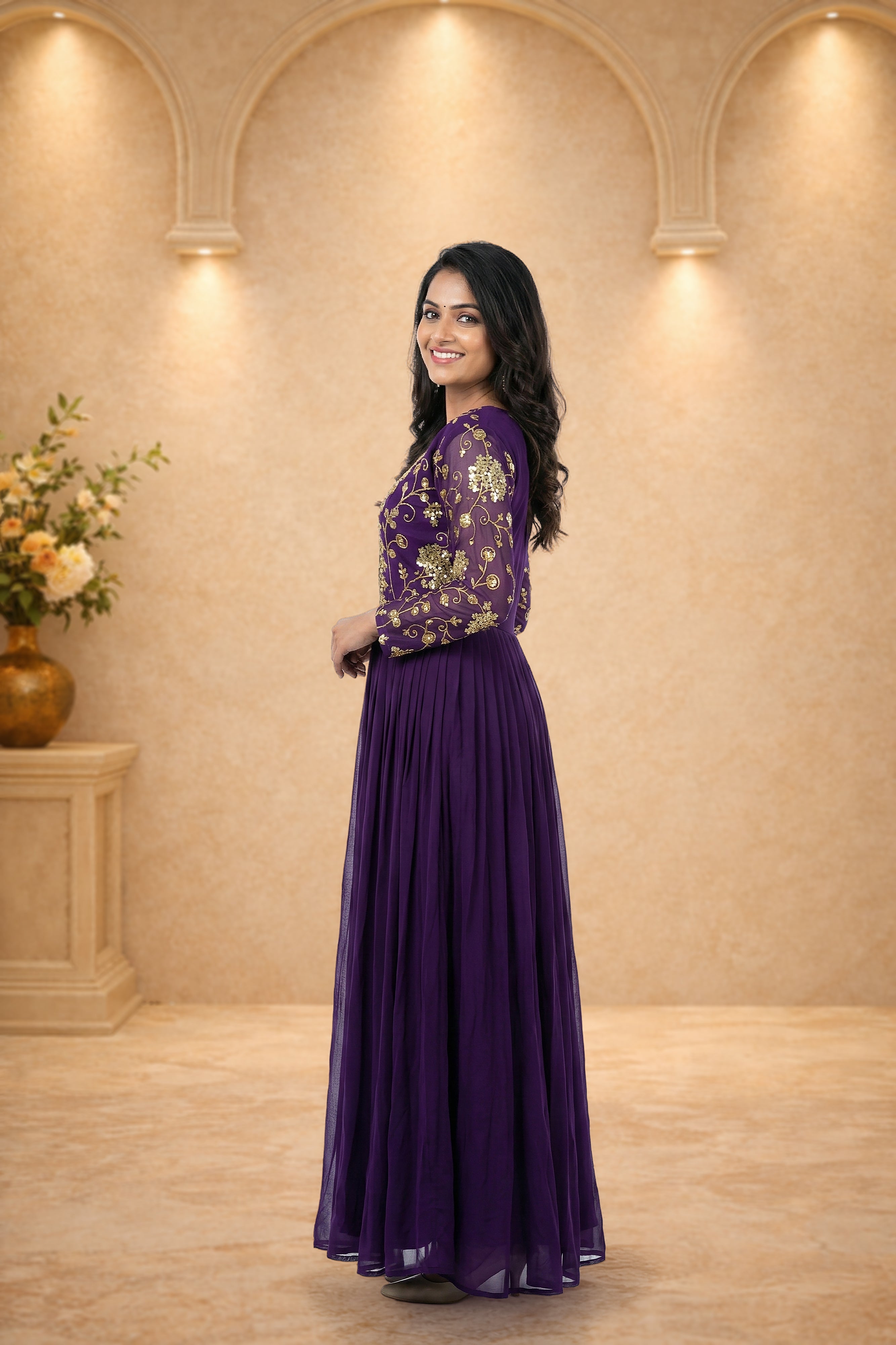 Zareen Amethyst Anarkali Dress