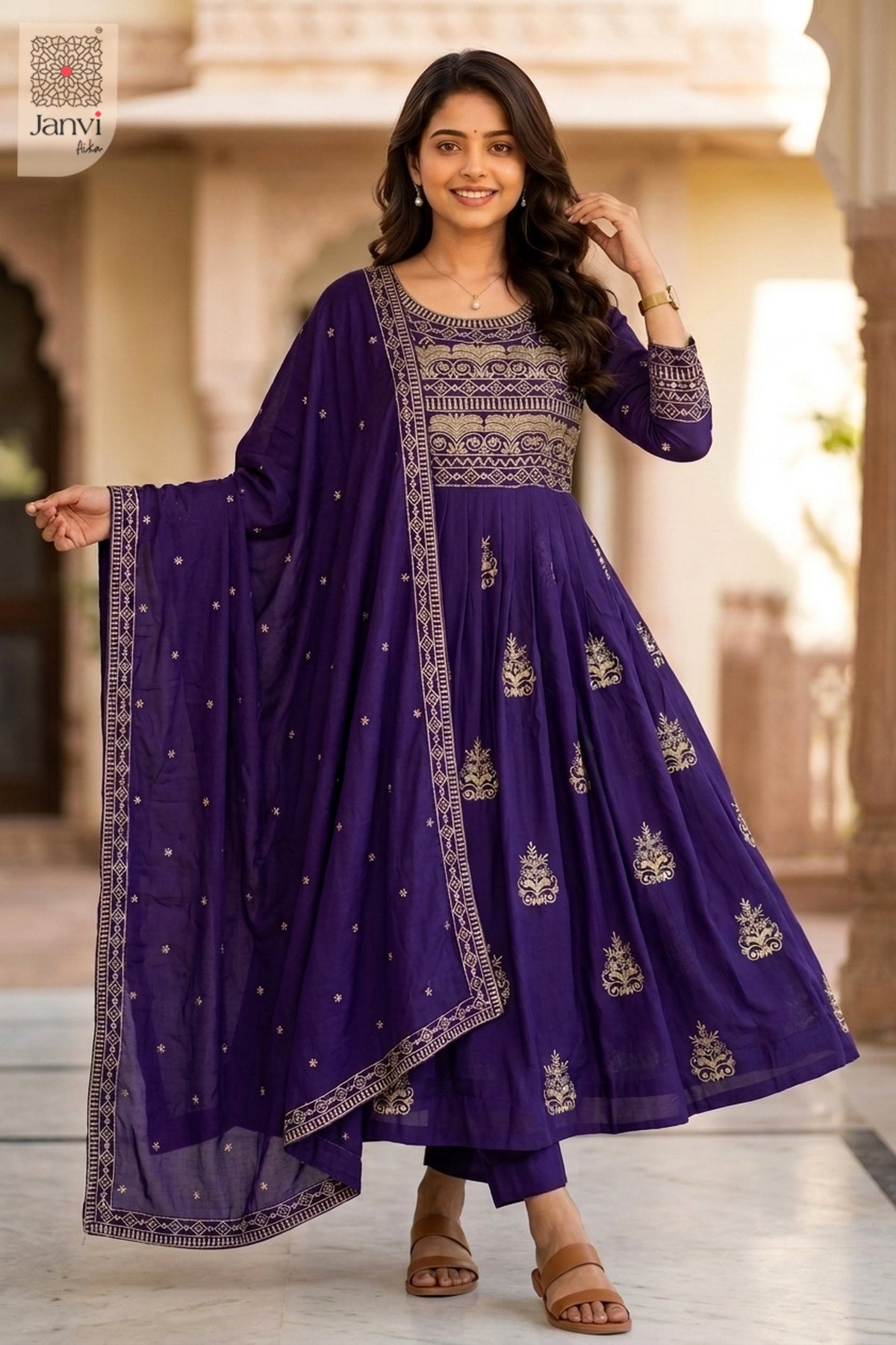 Ameera Purple Royale Anarkali Dress