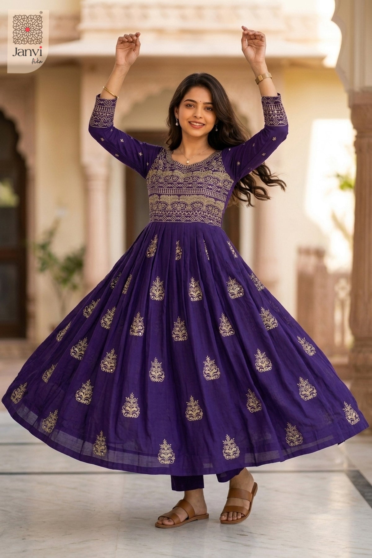 Ameera Purple Royale Anarkali Dress