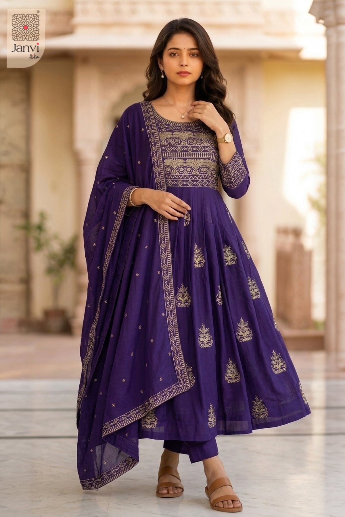 Ameera Purple Royale Anarkali Dress