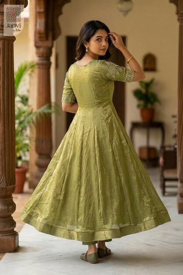 Back view showing neckline styling of Aranya Grace for indo western dresses for female.