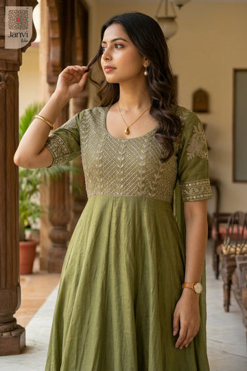 Close-up of bodice and embroidery of Aranya Grace for designer indian wedding dresses.