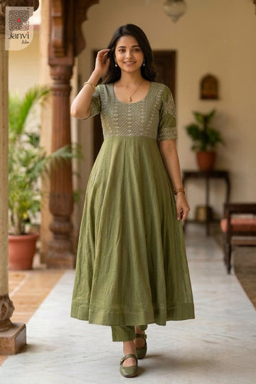 TEST - Magenta Royal Silk Chudidhar Set Front View