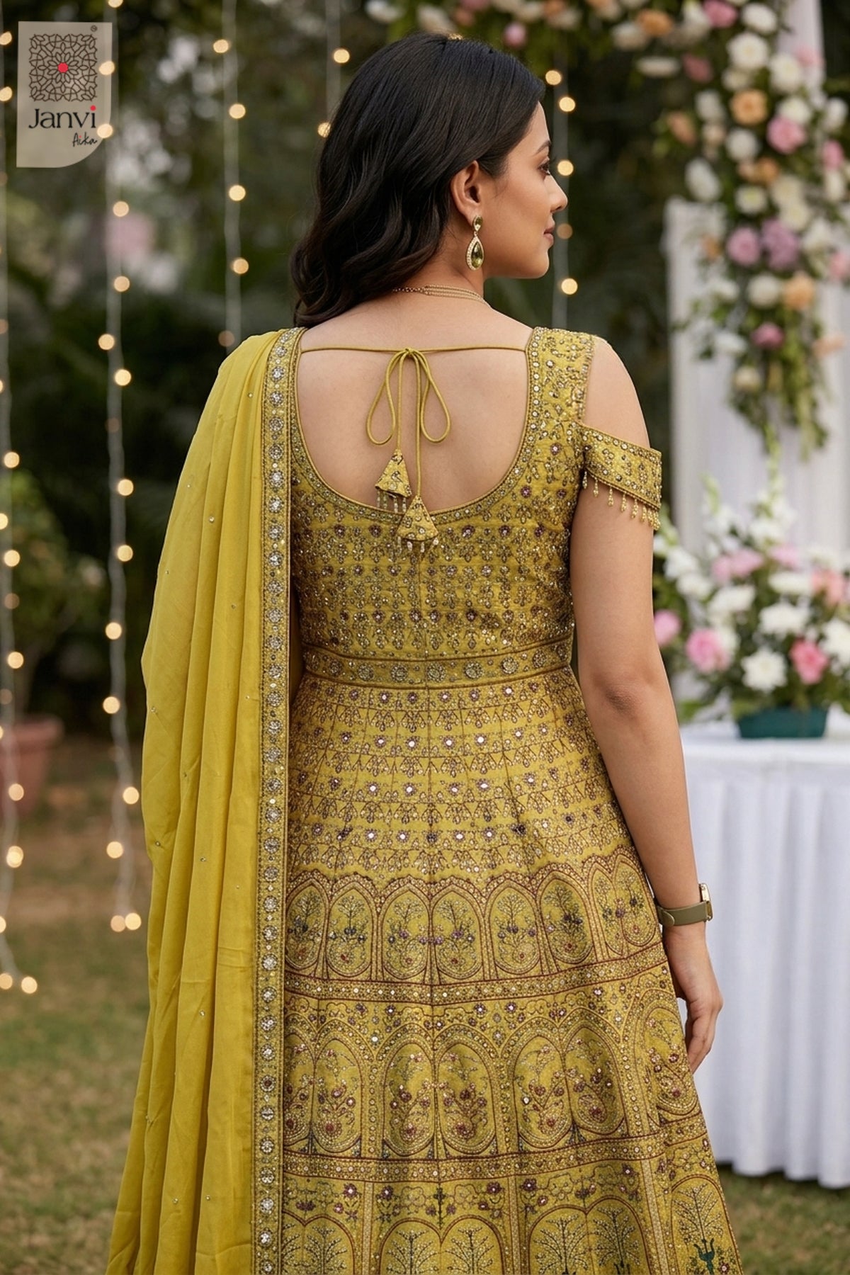 Aurelia Mustard Long Gown
