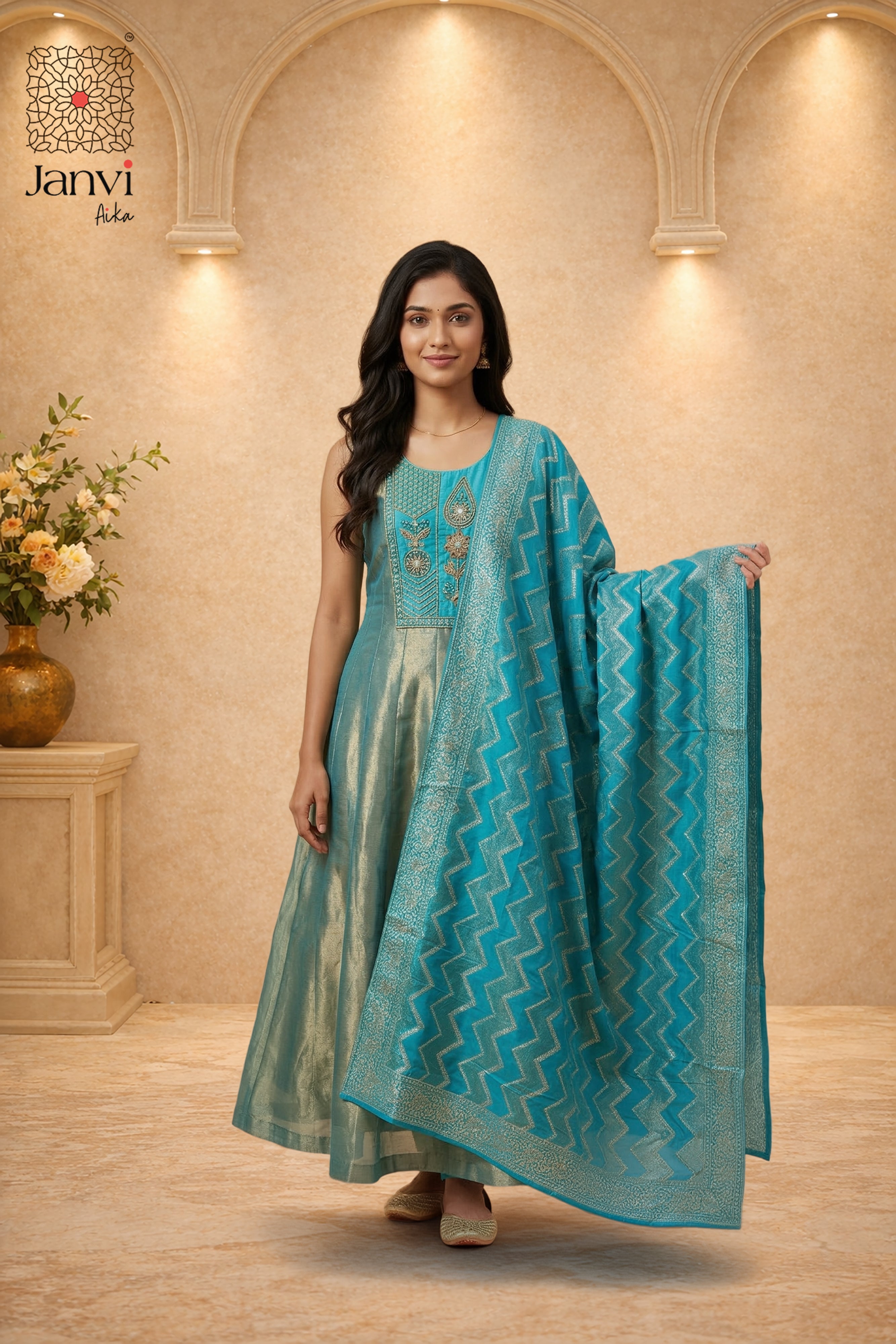 Aurel Skyline Anarkali Dress