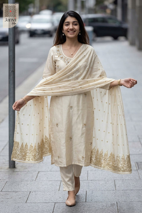 Alessa Floral Beadwork Kurta Set