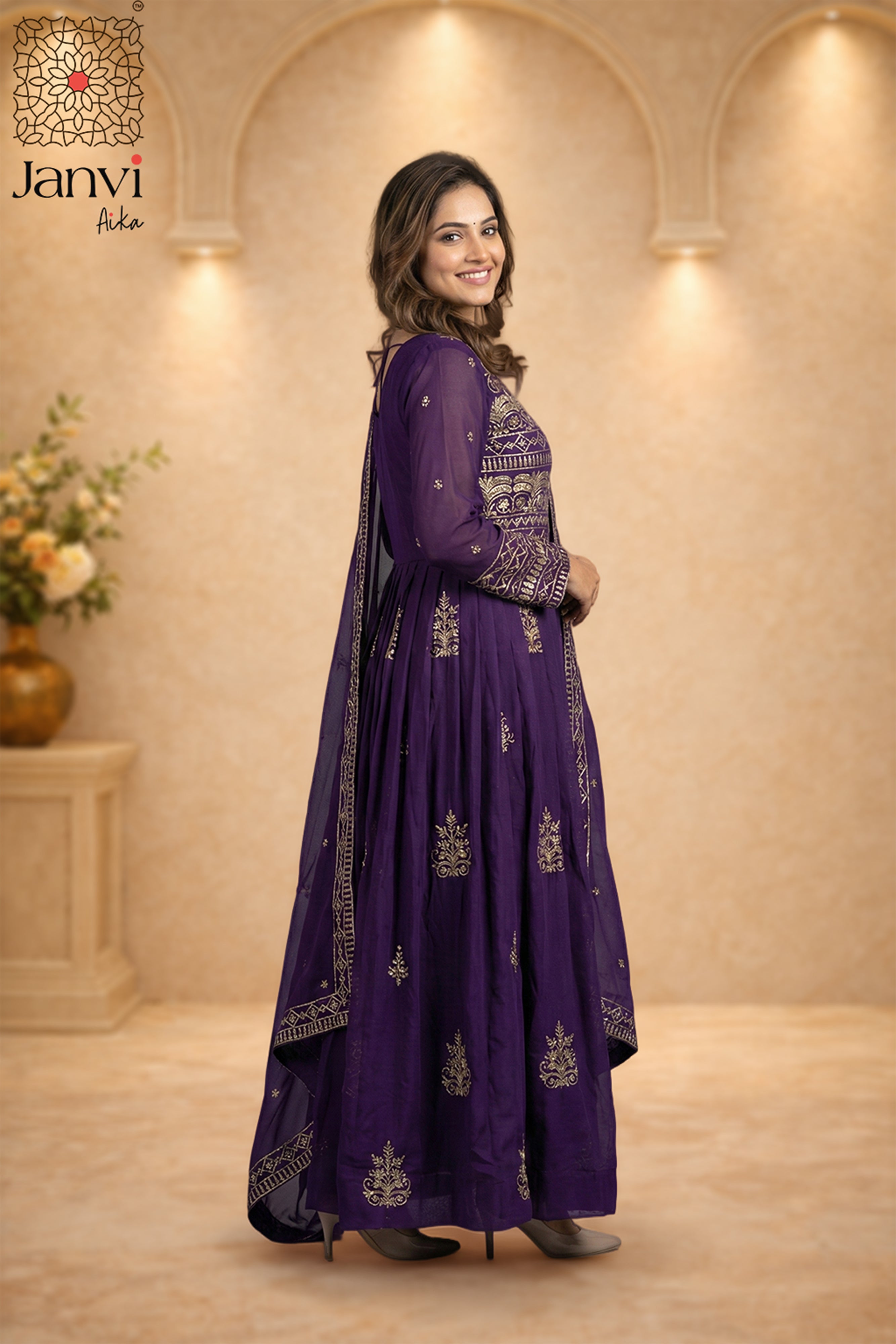 Ameera Purple Royale Anarkali Dress