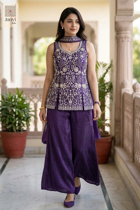 Amethyst Gleam Sharara Set