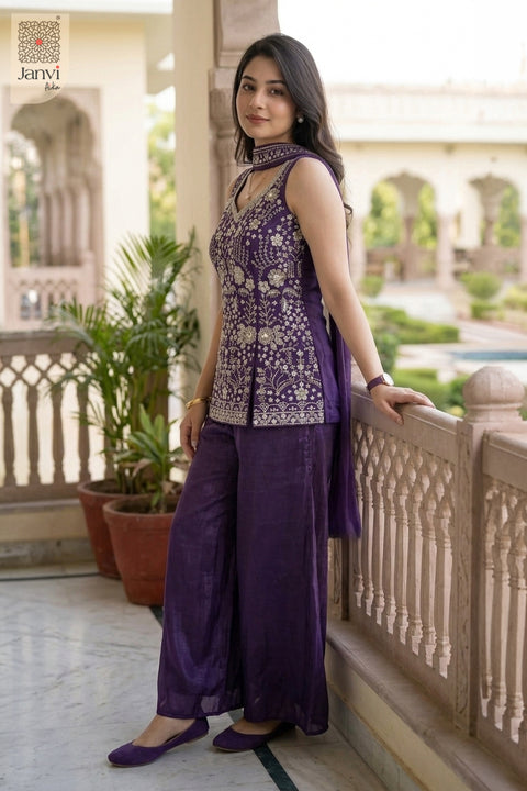 Amethyst Gleam Sharara Set
