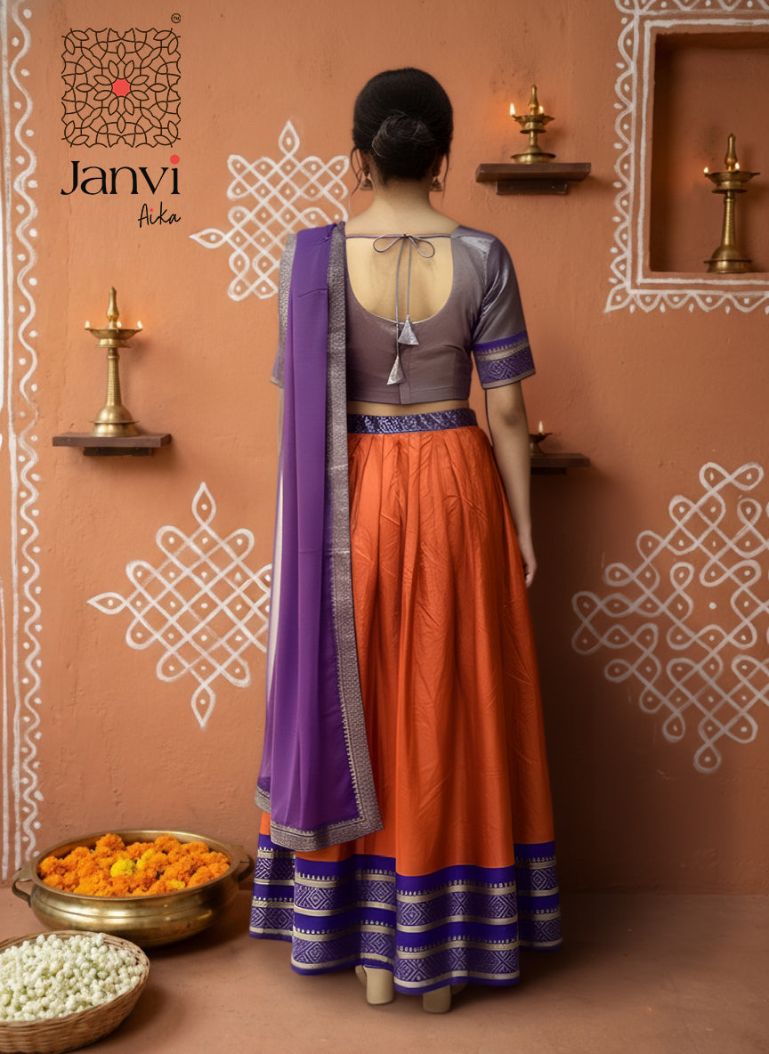 Amethyst Rust Grace Half Saree Lehenga Set