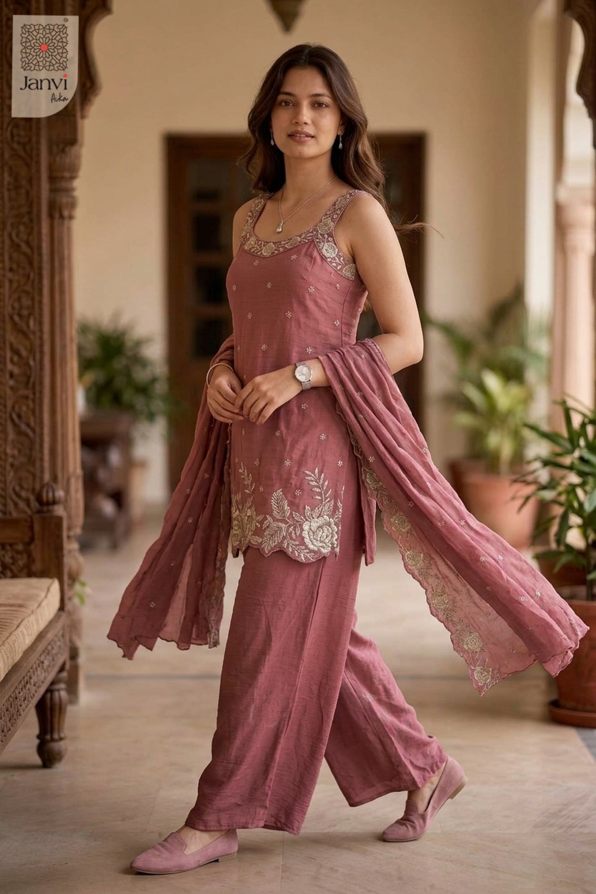 Antique Petal Sharara Set