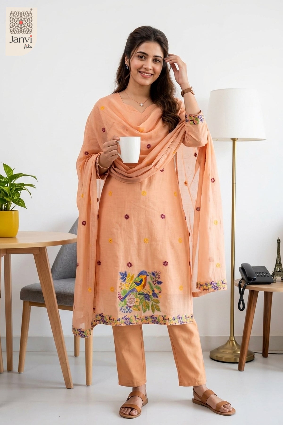 Apricot Bloom Printed Set