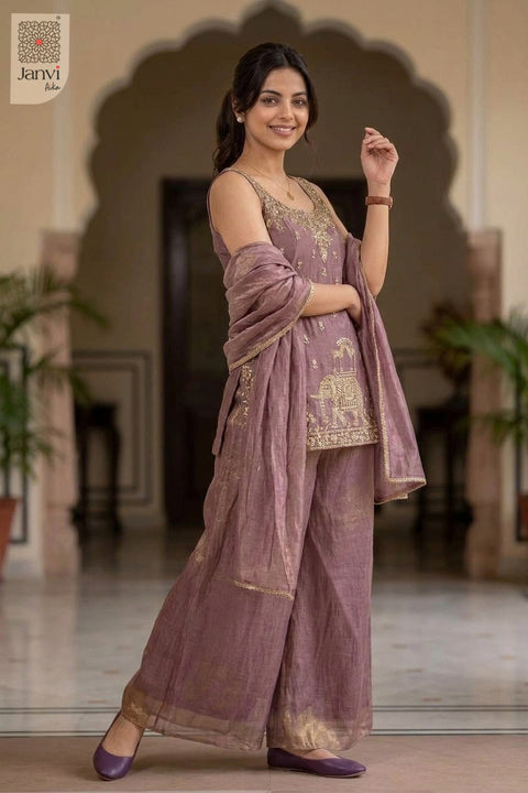 Aubergine Glam Festive Wear