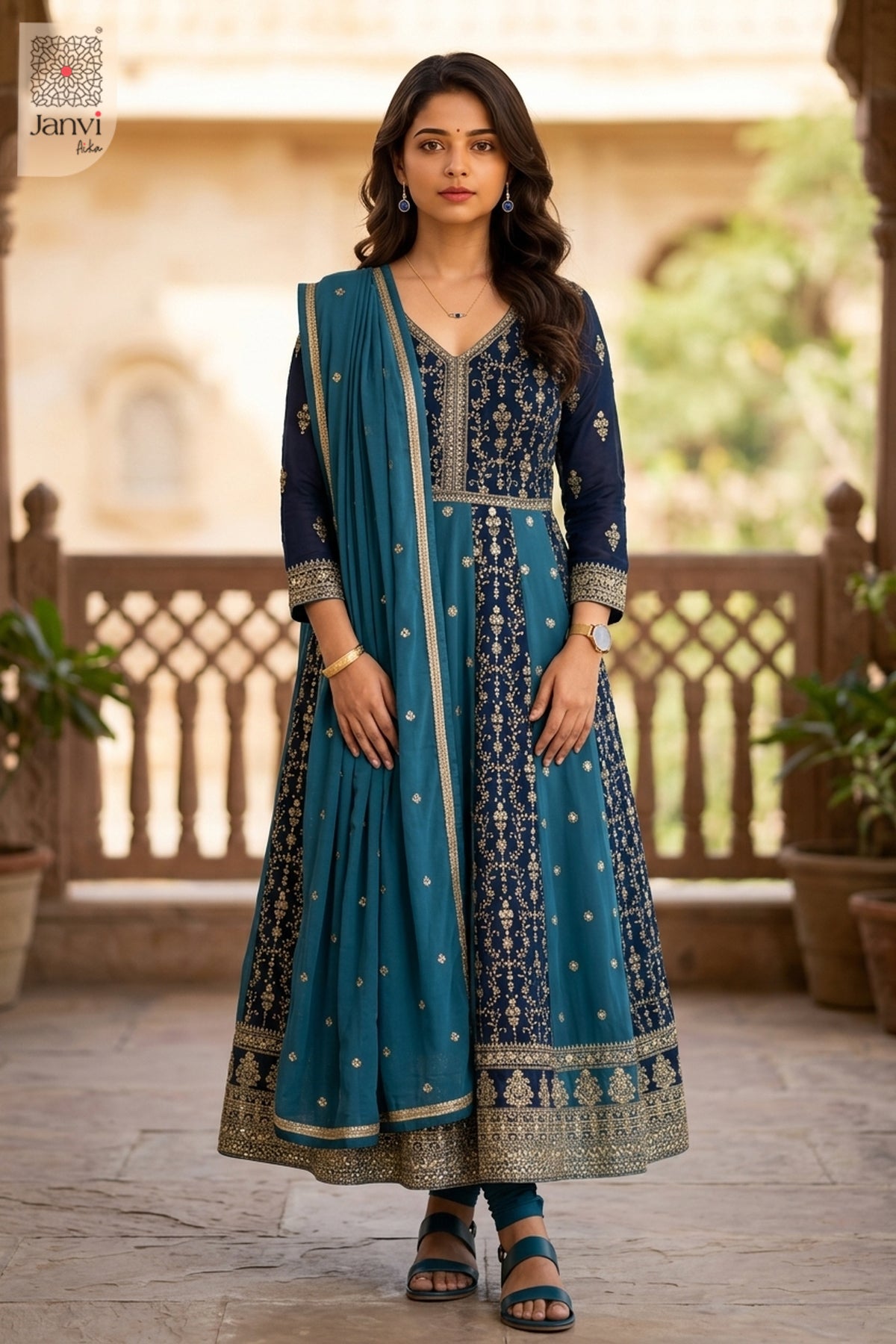 Begum-e-Neel Anarkali Dress