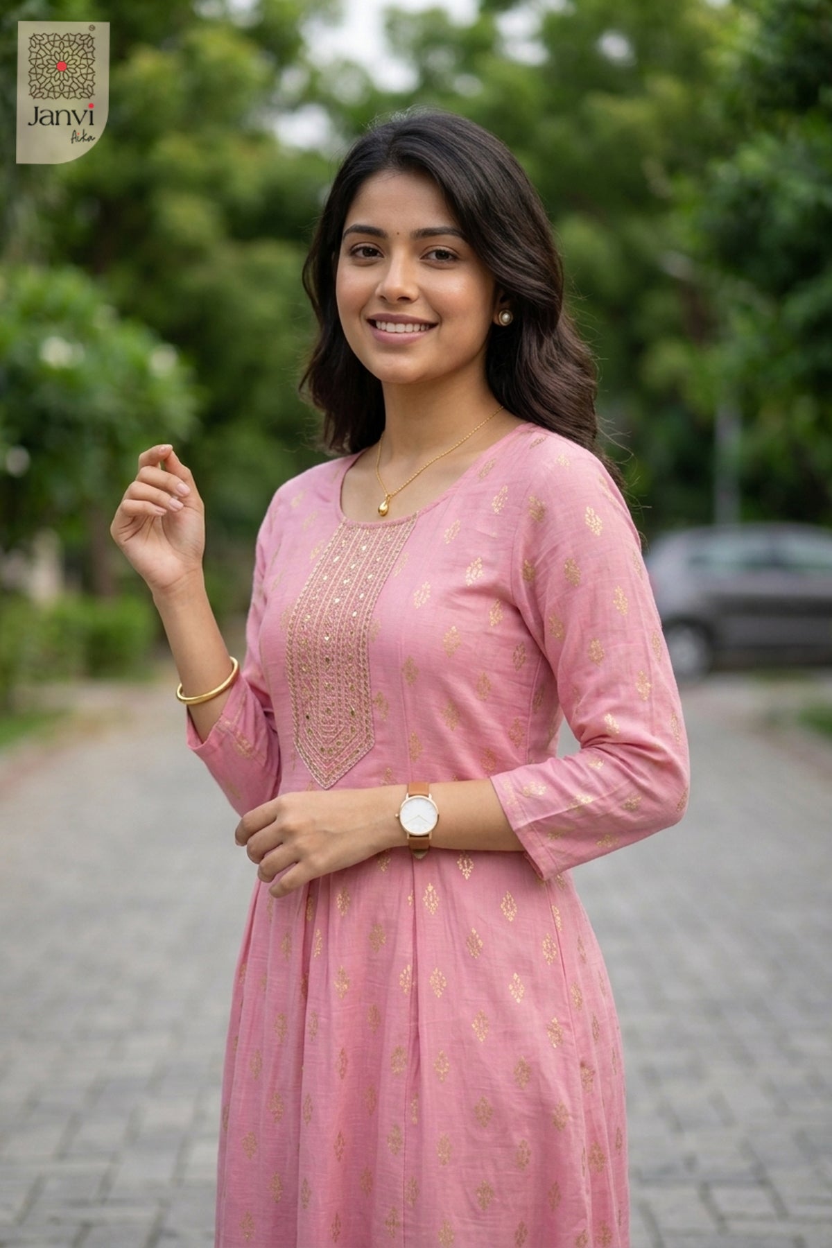 Close-up of bodice and embroidery of Blush Chic Top for online shopping dresses for ladies.