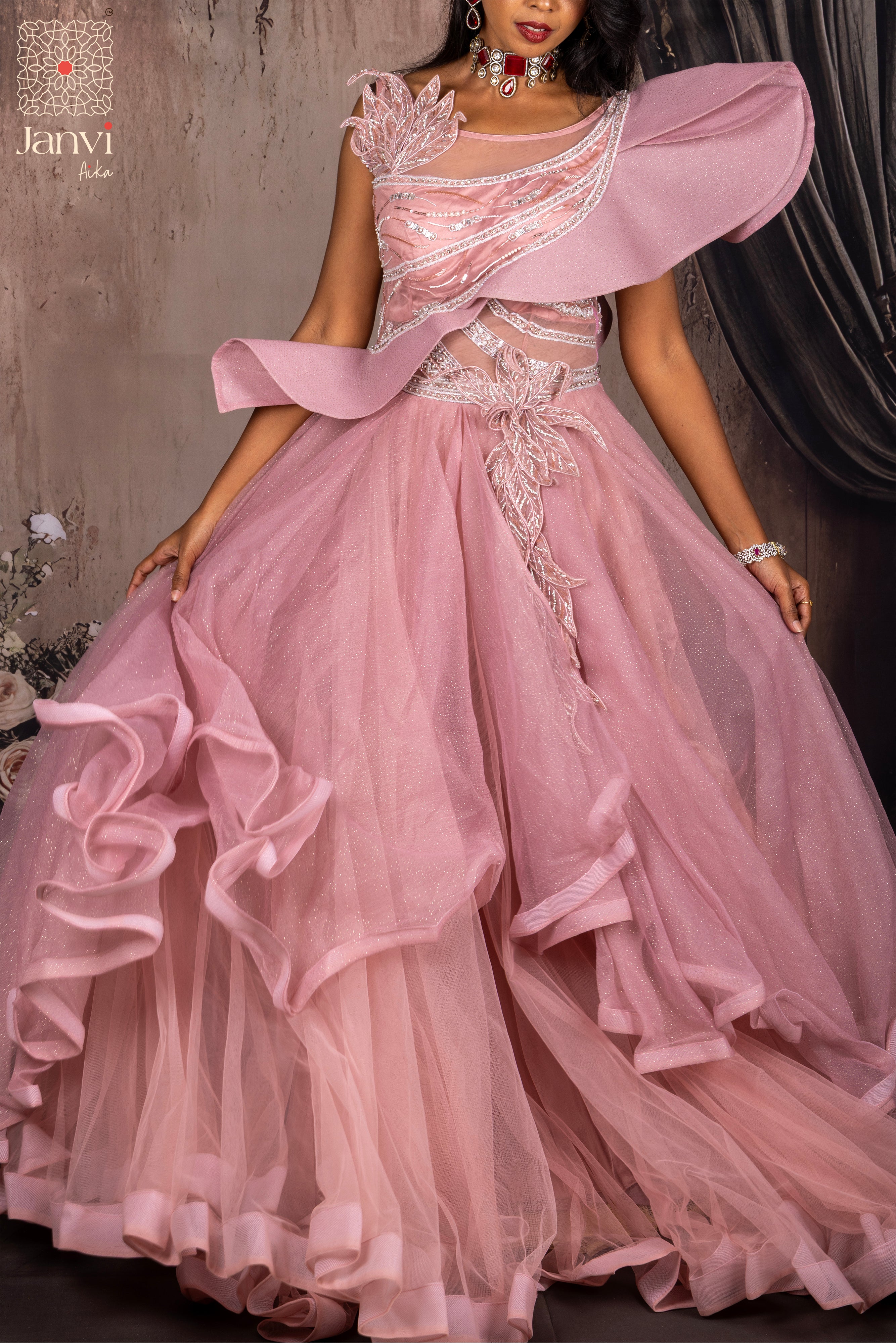 Blush Moonveil Long Gown