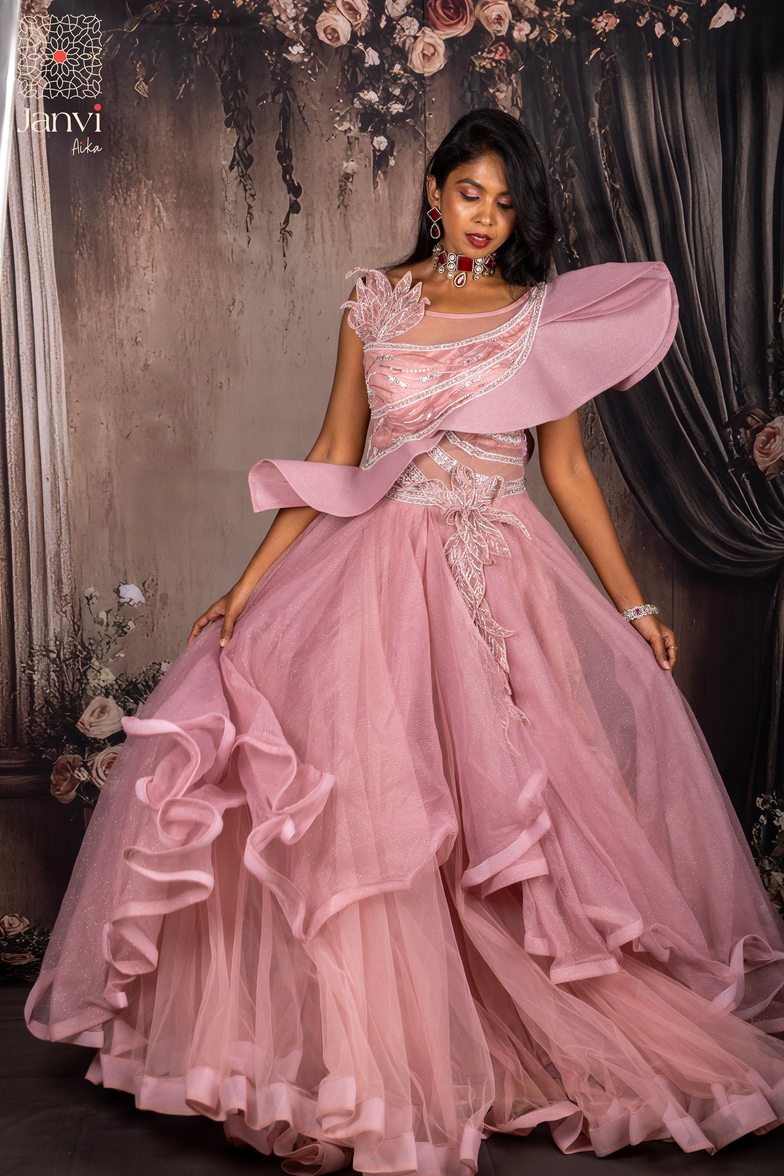 Blush Moonveil Long Gown