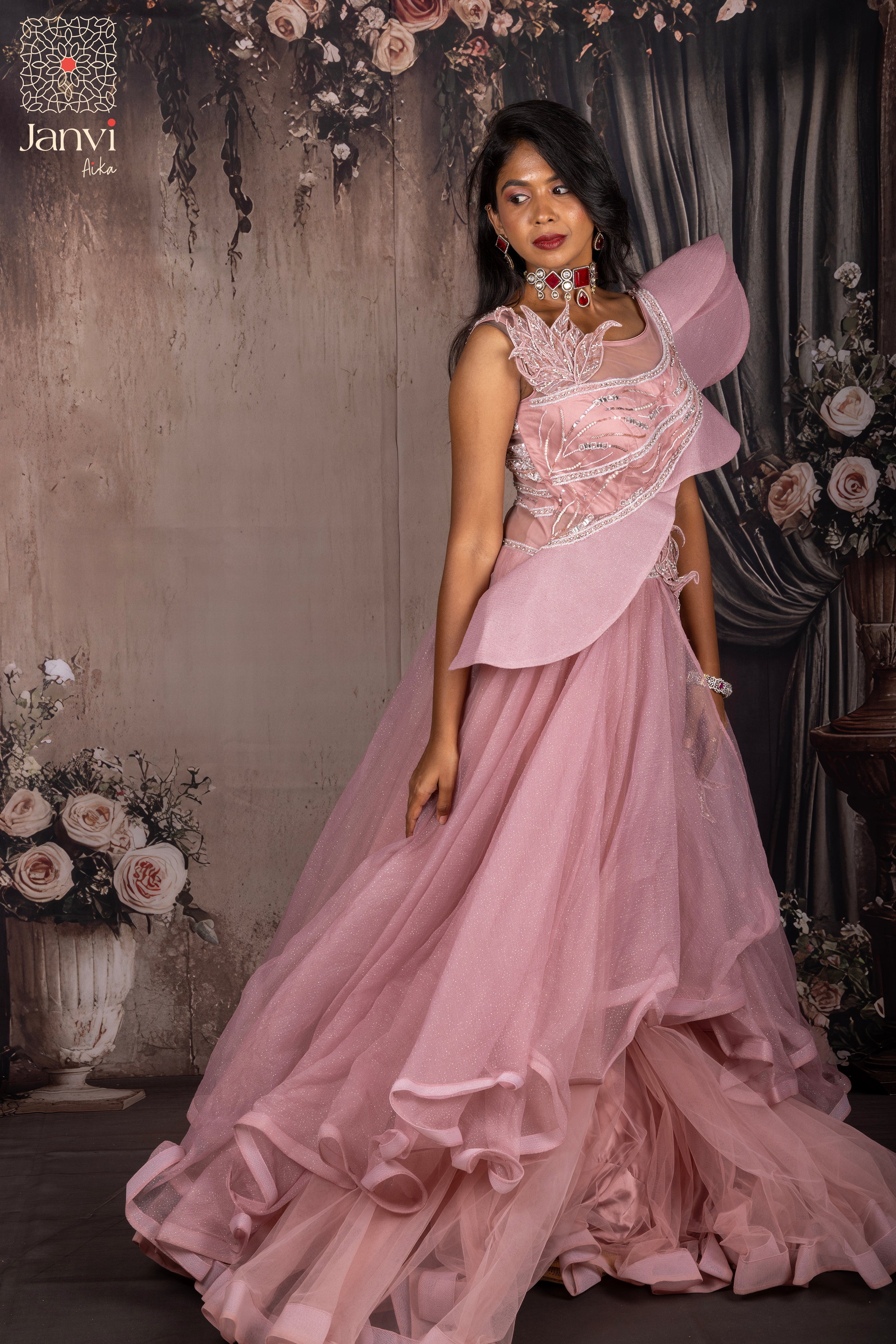 Blush Moonveil Long Gown