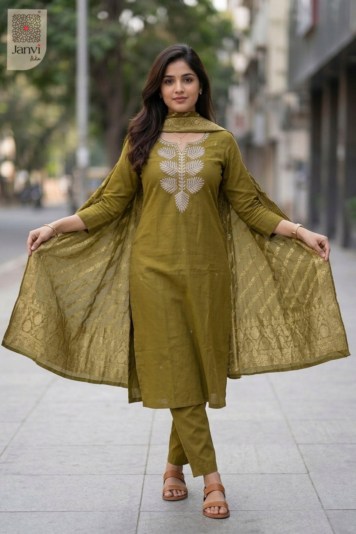 Bronze Bloom Chudidhar Set