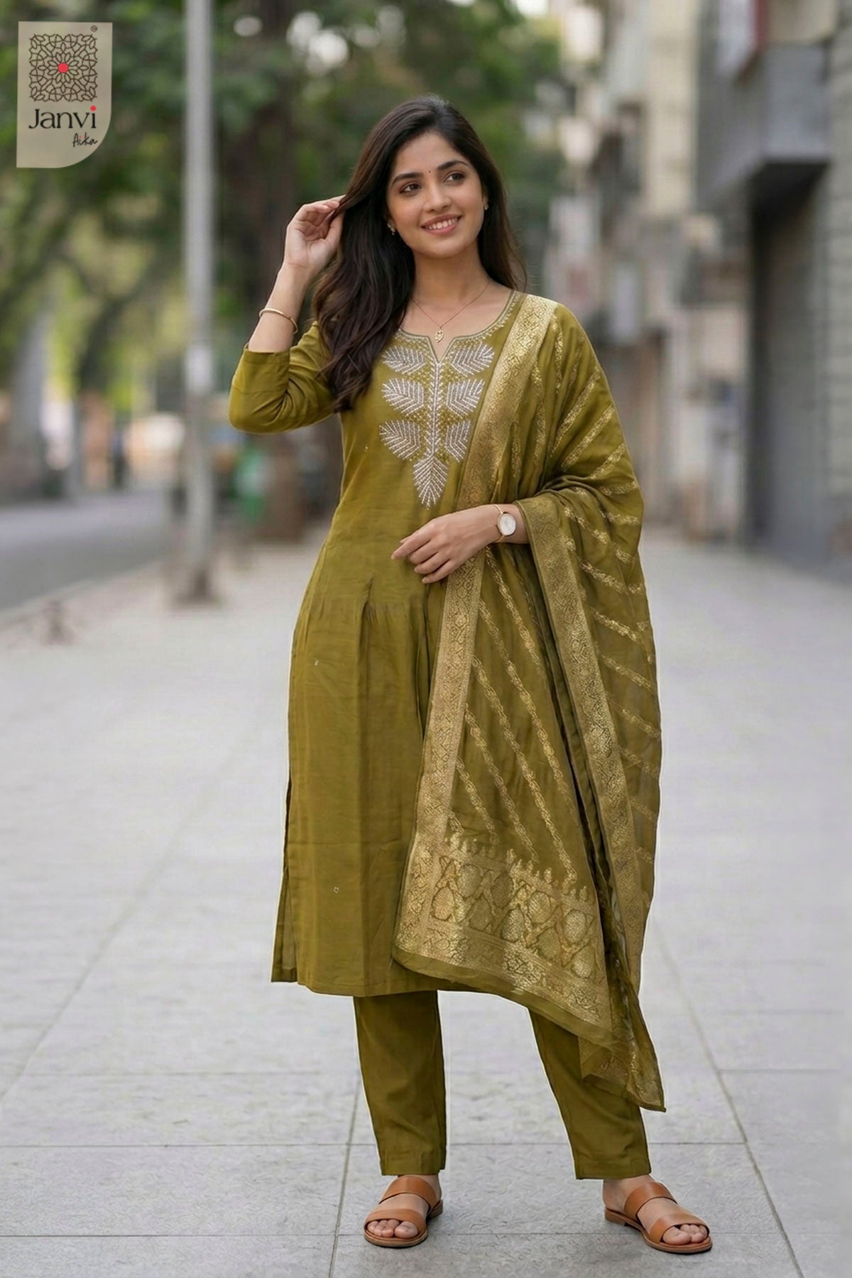 Bronze Bloom Chudidhar Set
