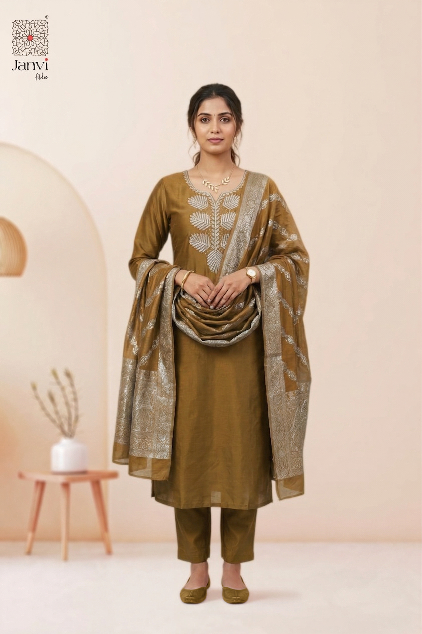 Bronze Bloom Chudidhar Set