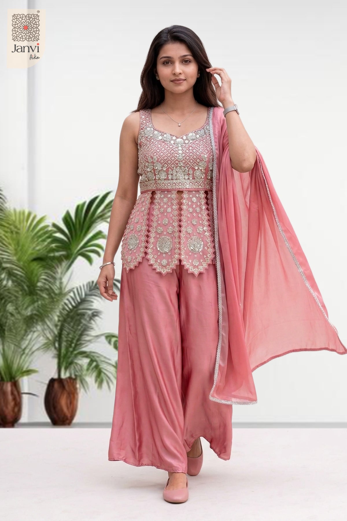 Blush Aura Sharara Set