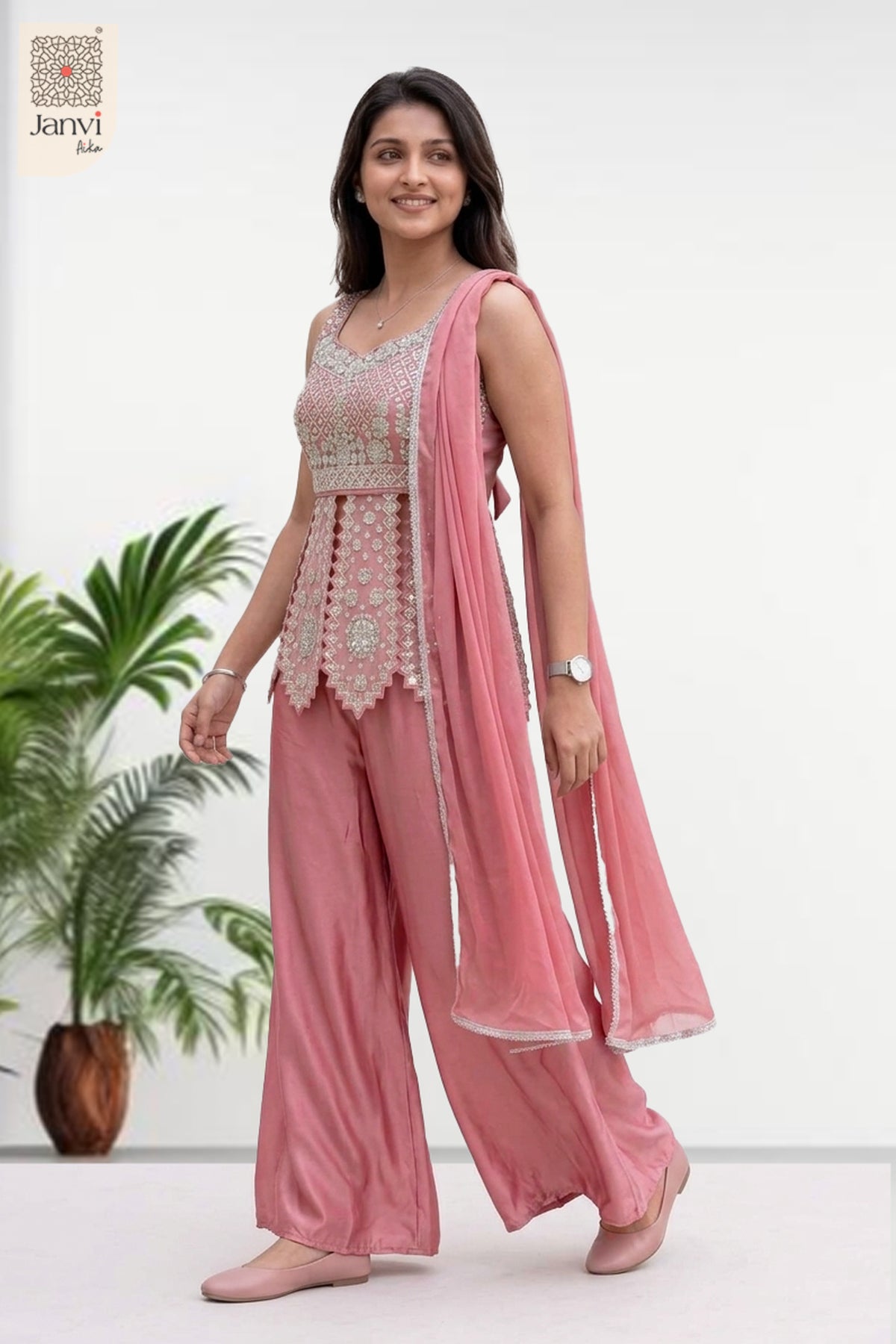 Blush Aura Sharara Set
