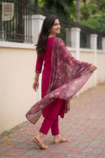 Waist-up front view of Cerise Charm presenting style for best online boutiques for dresses.