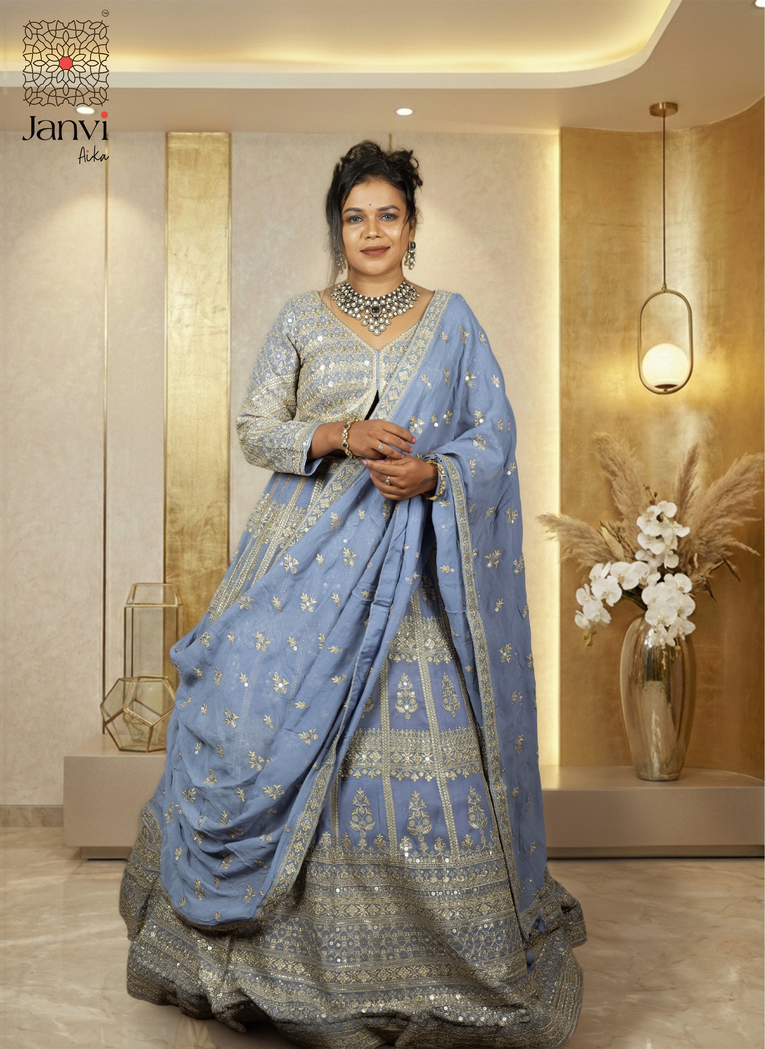 Chandrika Blue Lehenga Set