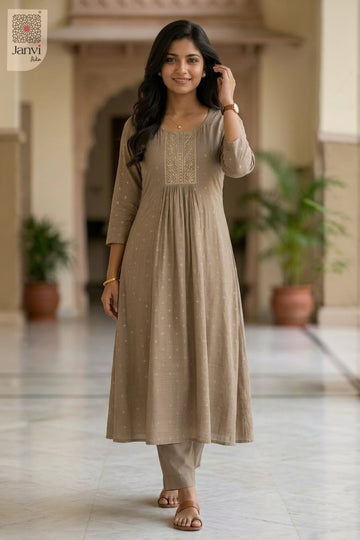 This Front view showcases a gorgeous rayon and cotton beautiful designer boutique near me.