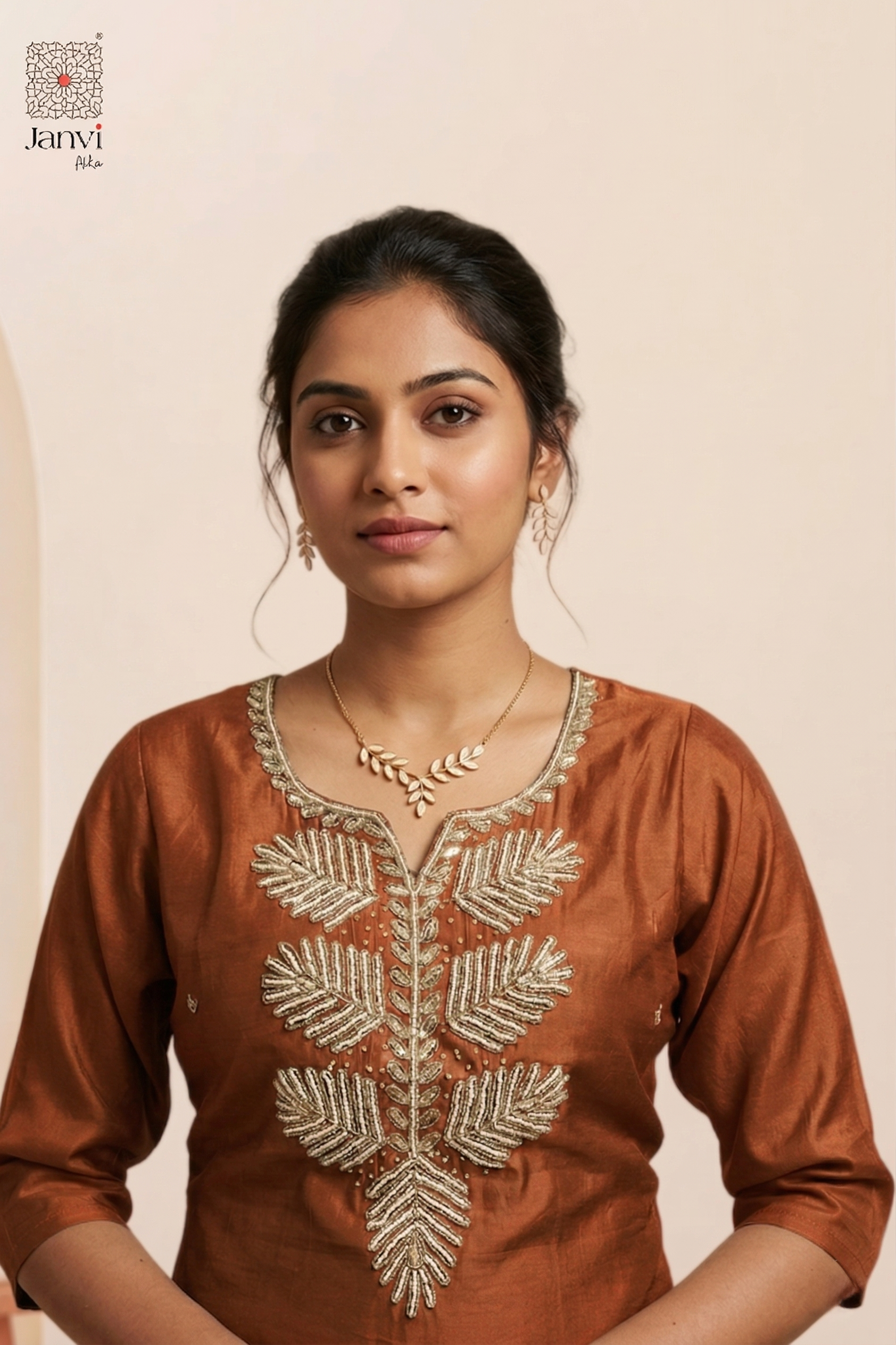 Copper Leaf Chudidhar Set