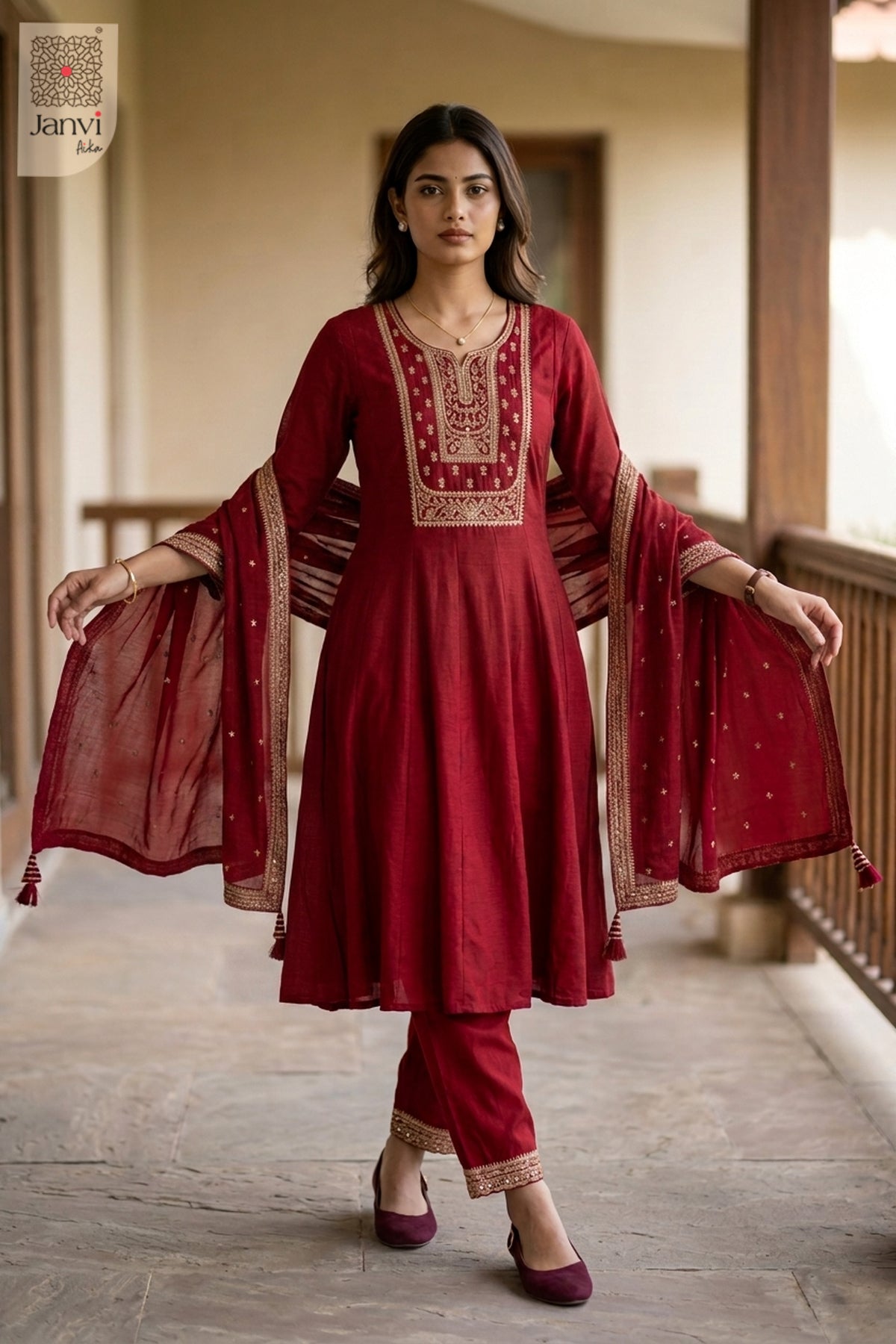 Back view showing neckline styling of Crimson Naaz for black and white dresses for women.