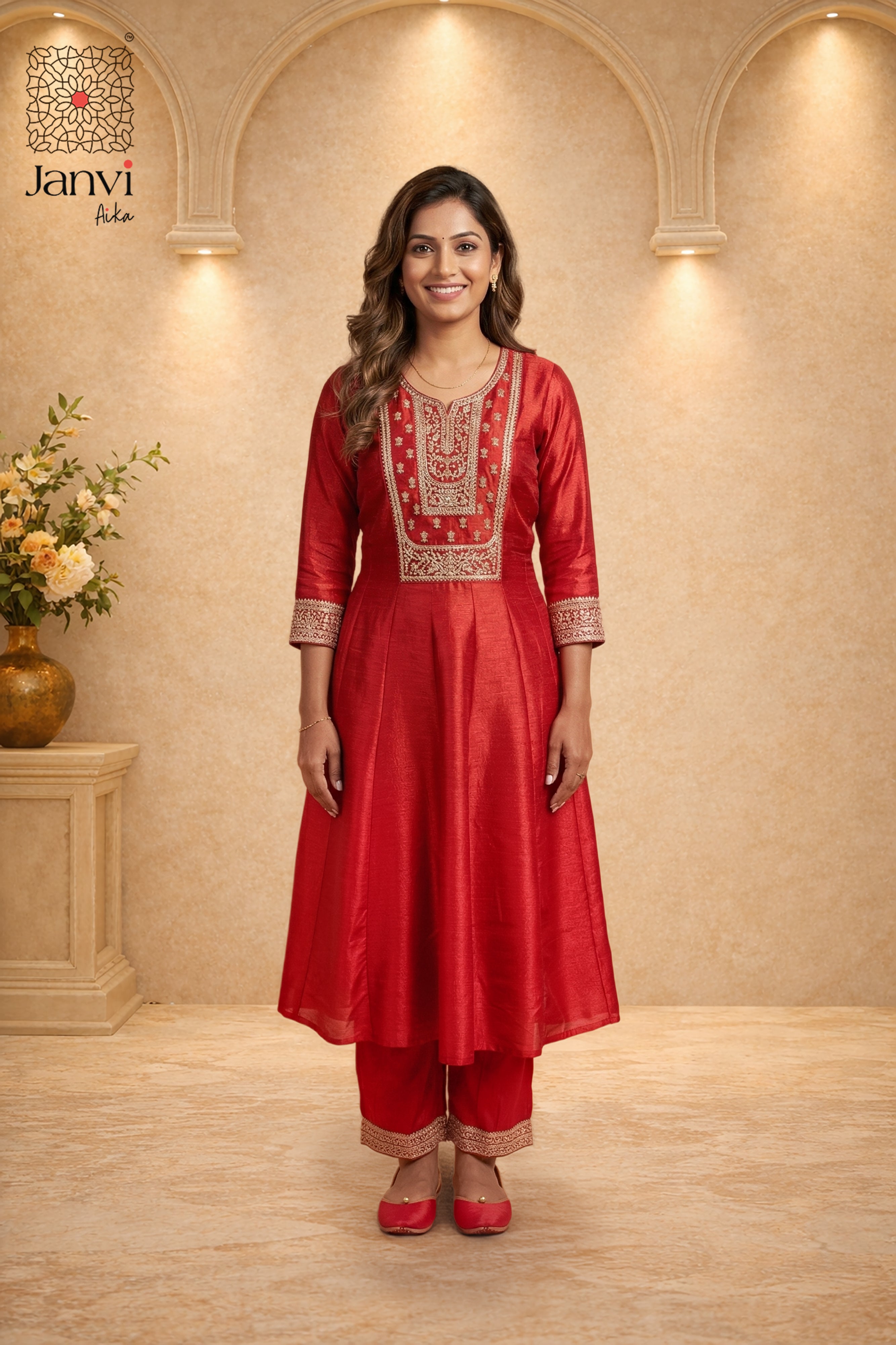 Crimson Naaz Anarkali Dress
