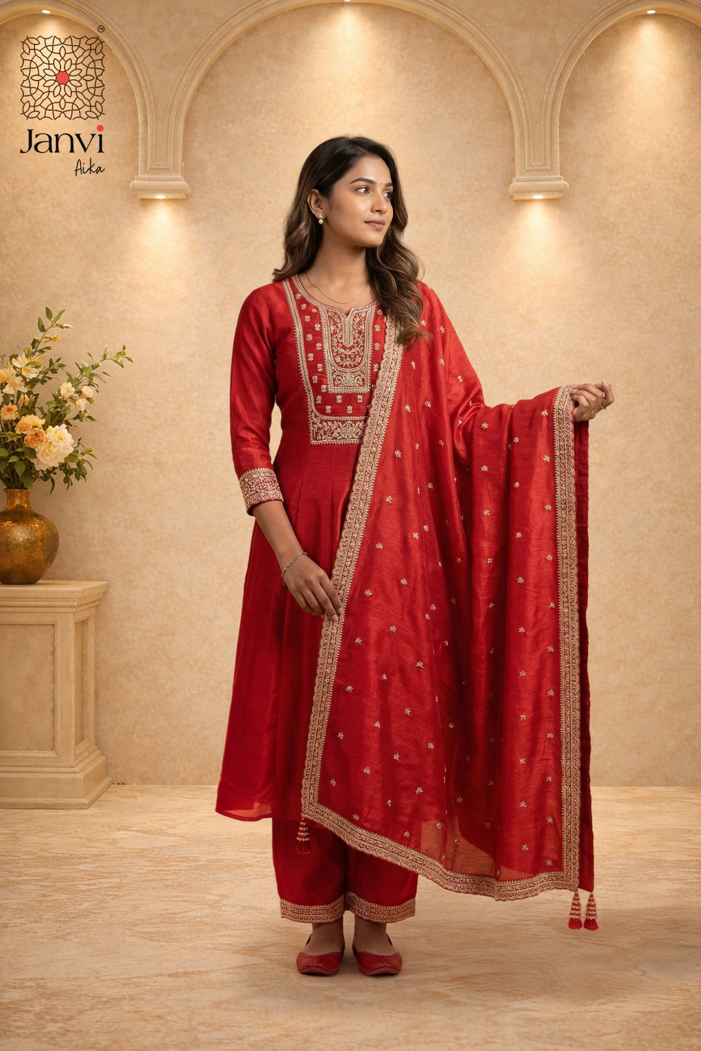 Crimson Naaz Anarkali Dress